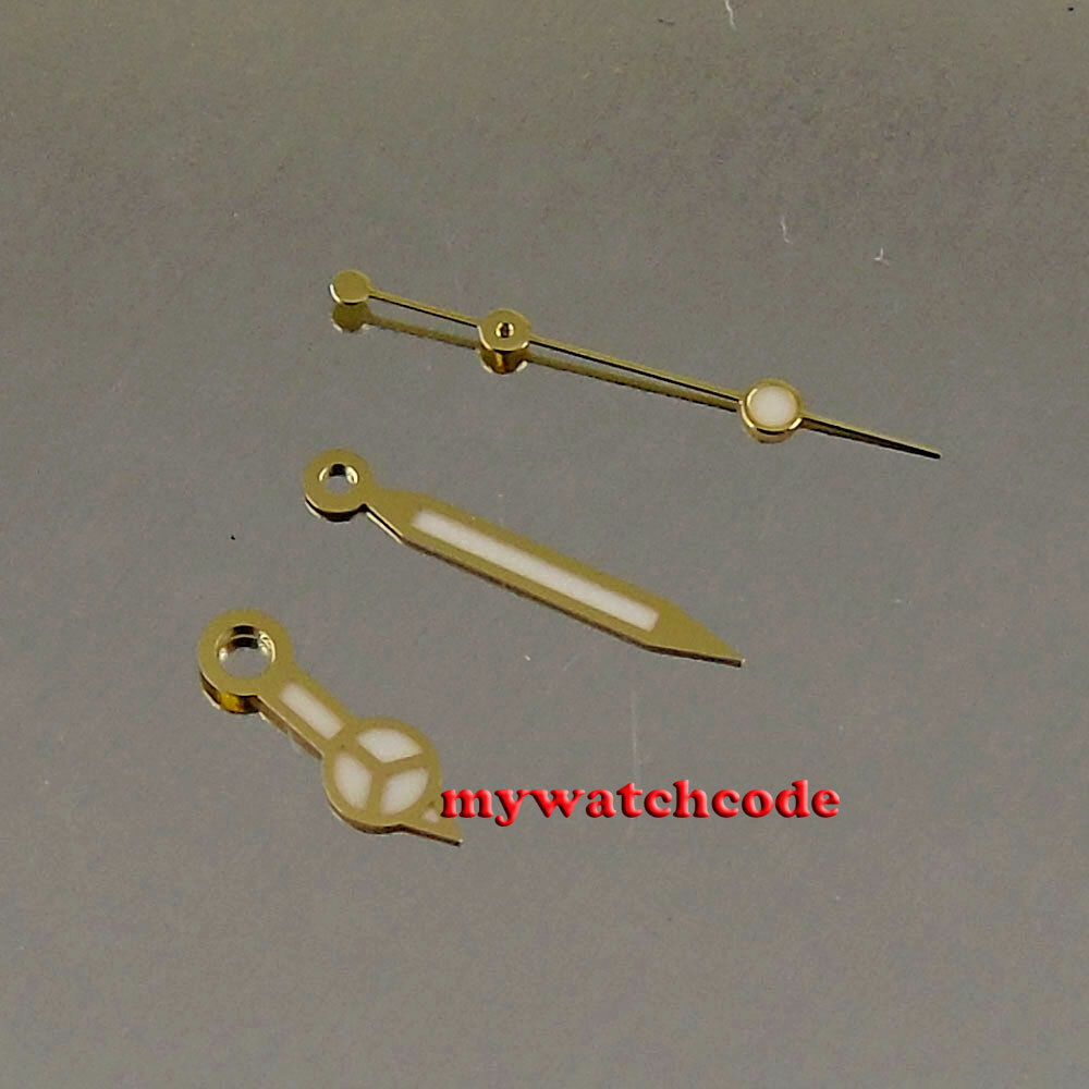 Luminous silver golden edge white watch Hands fit Japan NH35 NH36 movement