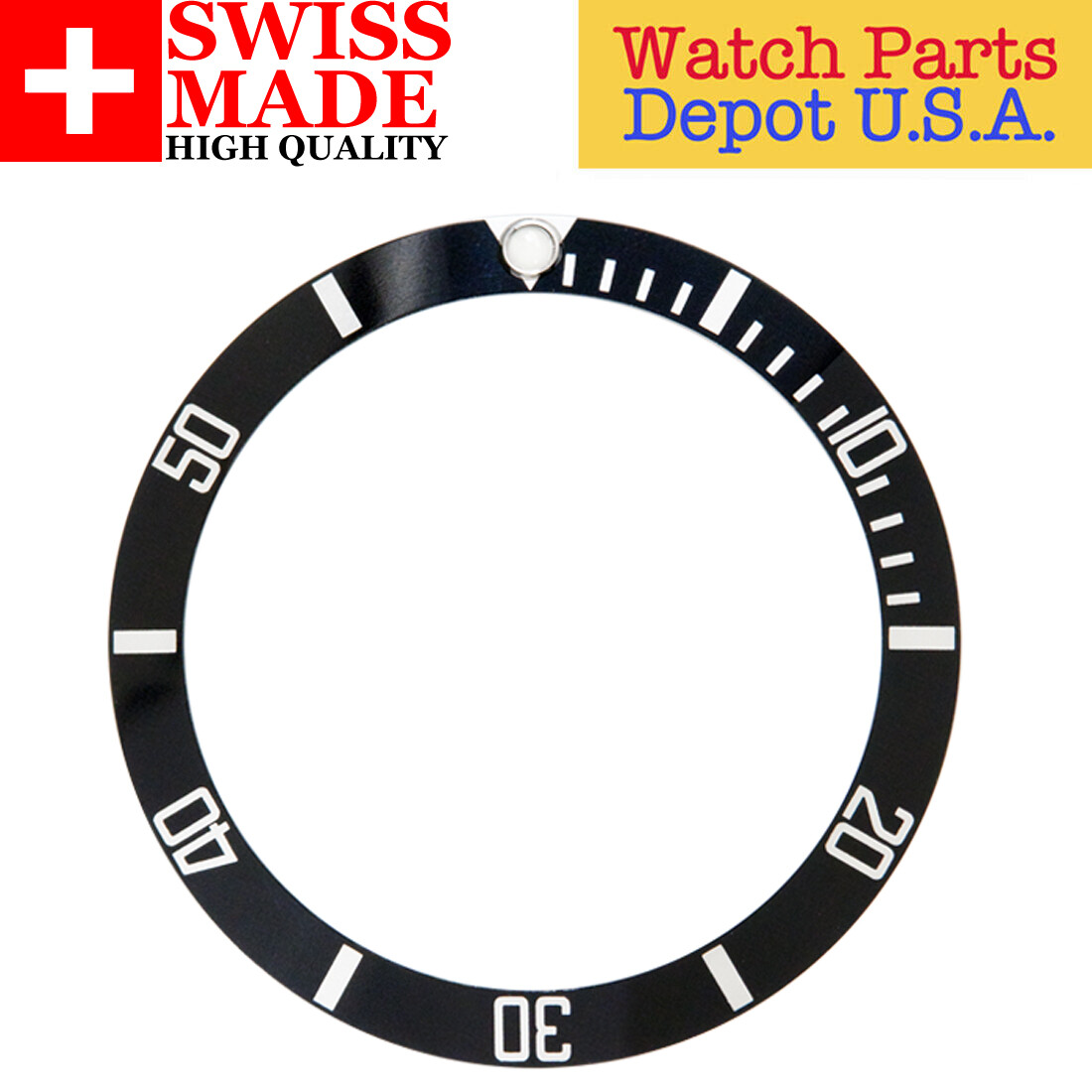 Swiss Made Black/Silver Bezel Insert to fit Rolex Submariner 315-16800-1 – NEW!