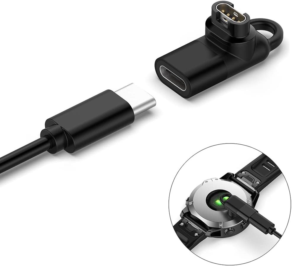 Type C Adapter for Garmin Watch Charger Connector, USB C Charging Male Adapter f