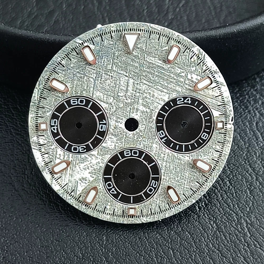 29mm Multi-Functional Watch Dial No Logo Green Luminous for Vk63 Movement parts