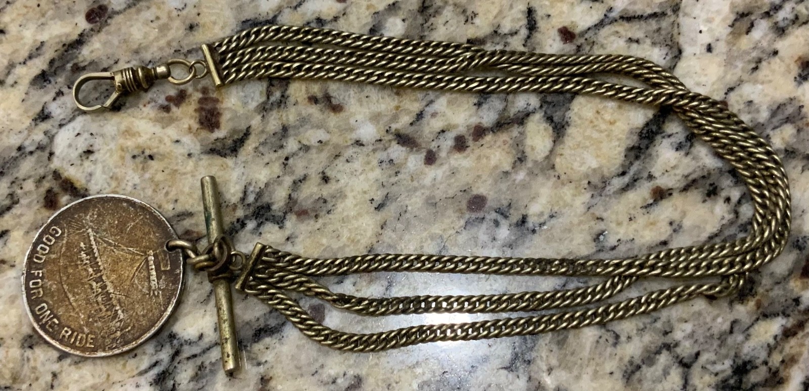 Vintage Pocket Watch Chain Carnival Carousel Good For Ride Token Fob