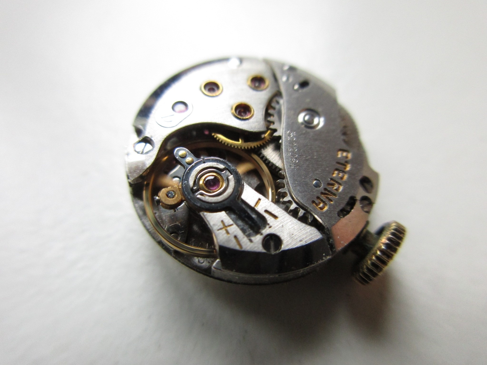 Eterna cal. 1418U Swiss vintage watch movement & dial – running