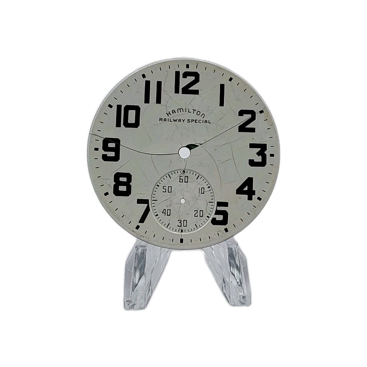 Hamilton 42.8mm Melamine Sunk Enamel Pocket Watch Dial Only 1474