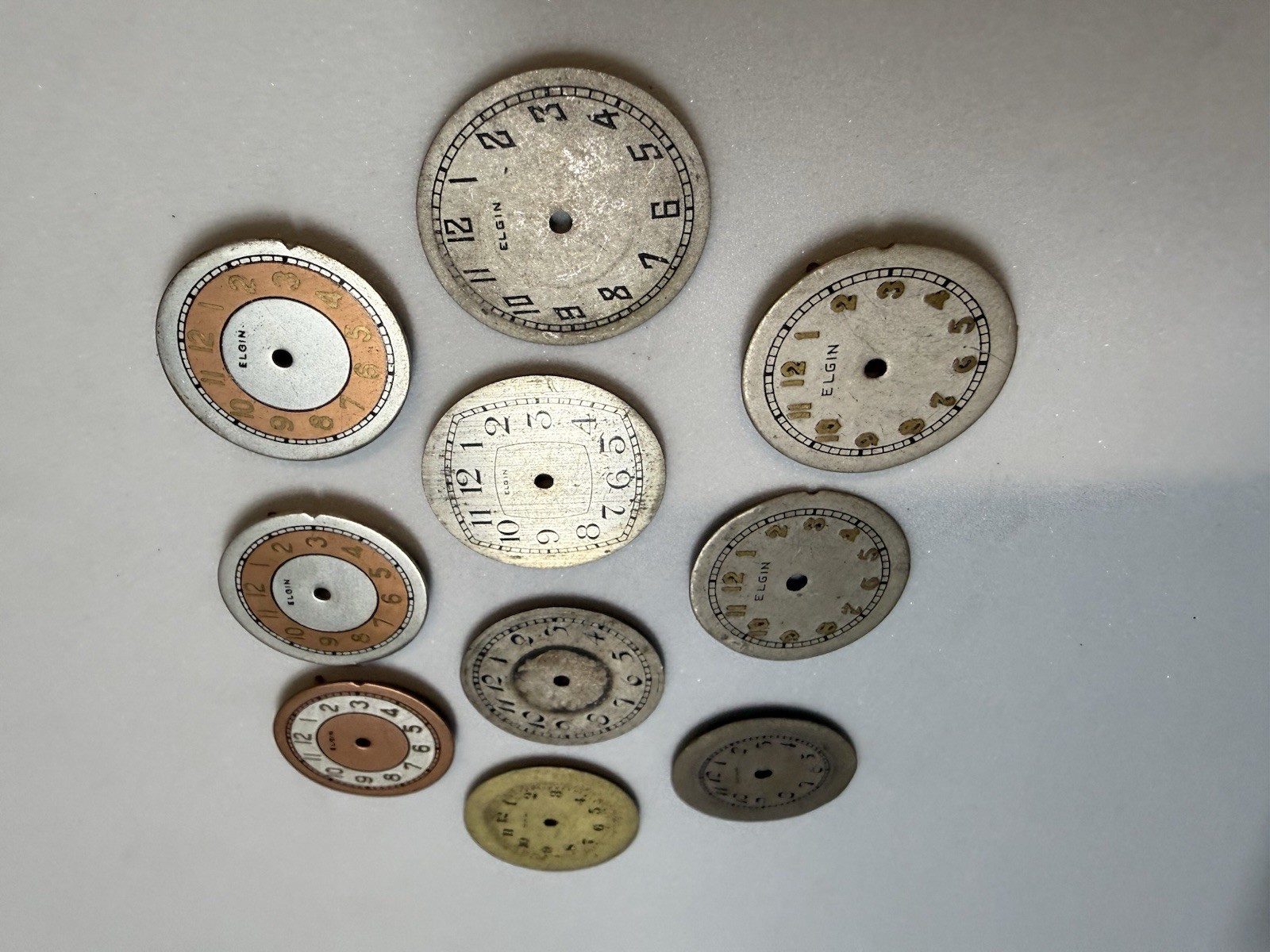 Vintage Elgin Dials, Lot Of 12, 8/0 Or 10/0 Size?, Art Deco, See Pictures!