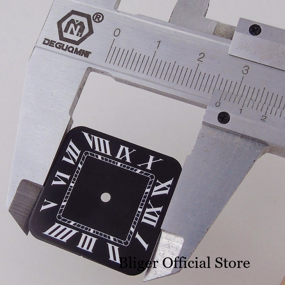Square 27mm Sterile Watch Dial White Blue Black fit NH35 NH38 NH36 Roman Numeral
