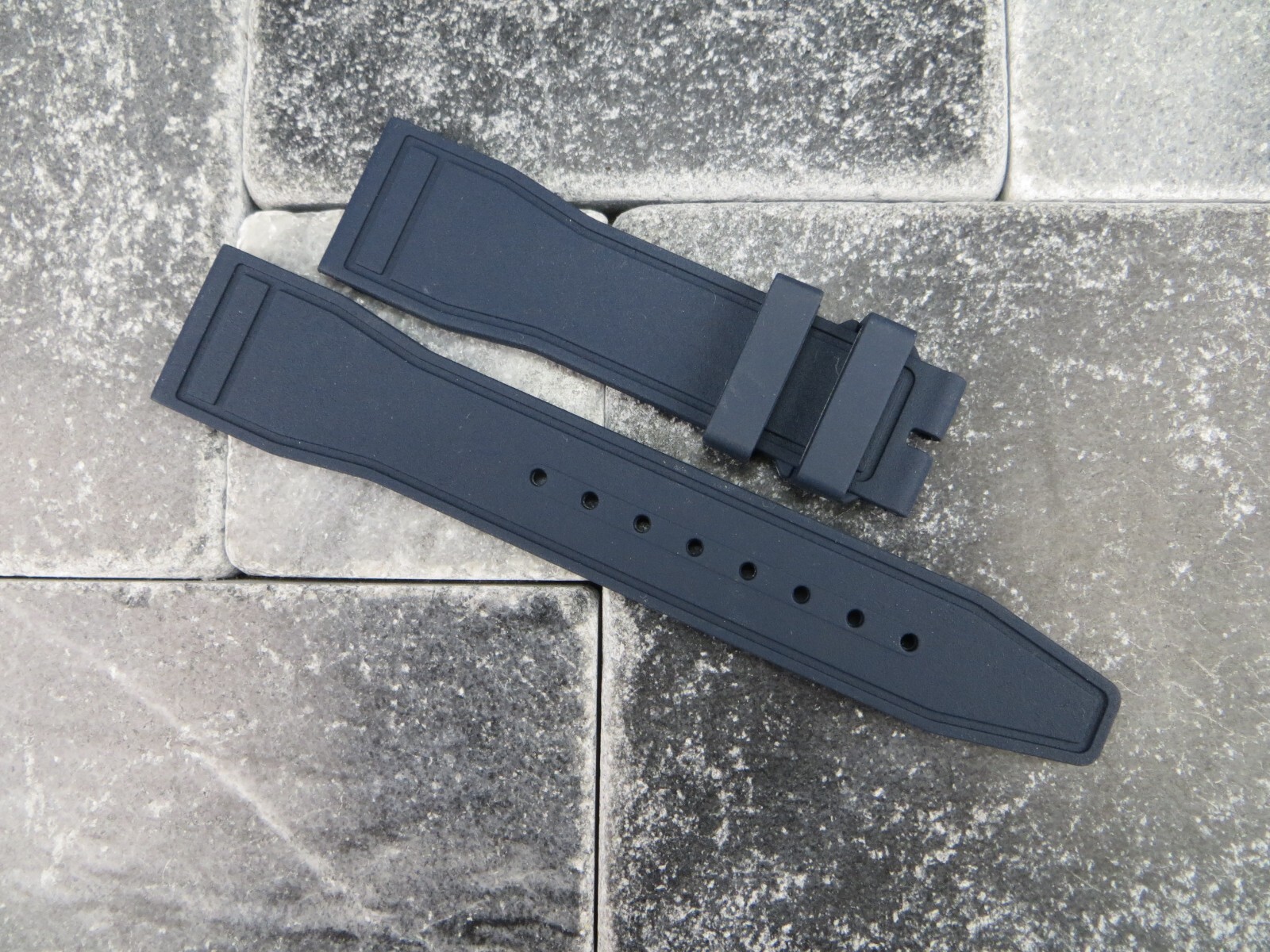 New 20mm Genuine Rubber Strap Blue Diver Watch Band for IWC PILOT Portugieser x1