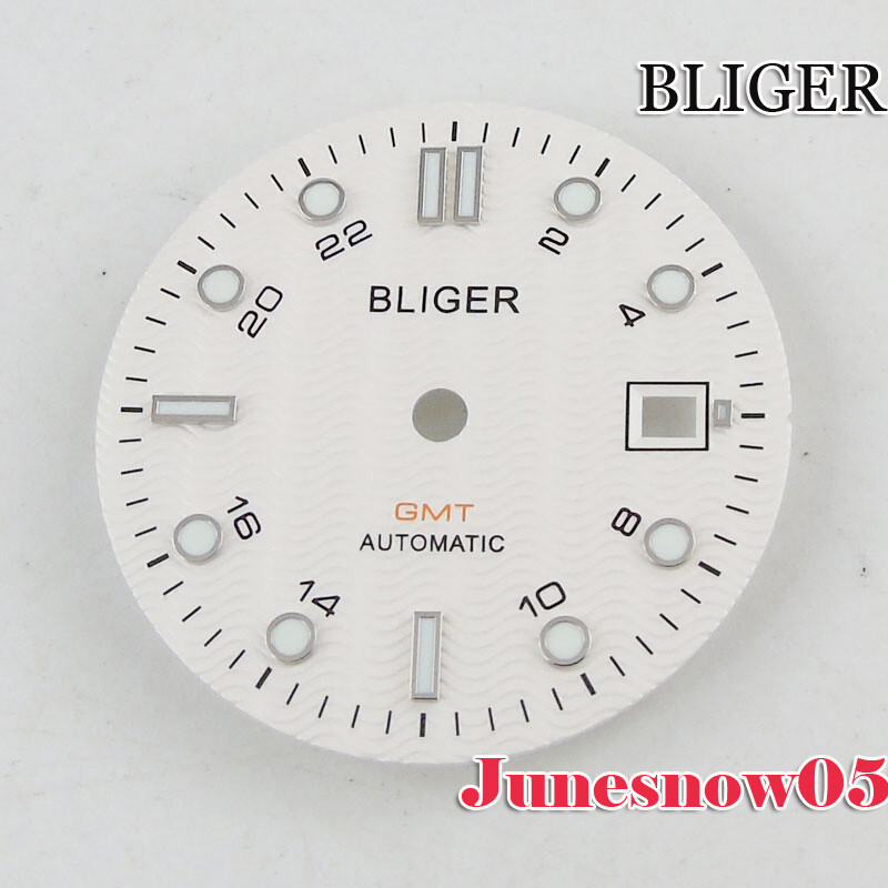 Bliger 31mm Men White/Blue/Black Watch Dial Fit NH34A MINGZHU 3804 GMT Movement