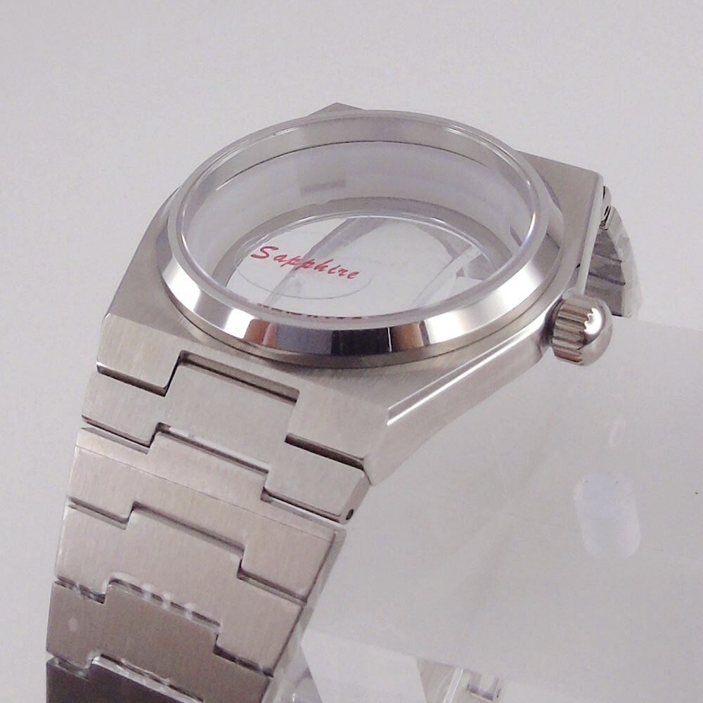 40mm Sapphire Glass Watch Case Strap Set Fit For PRX Supe Player NH35A NH36A