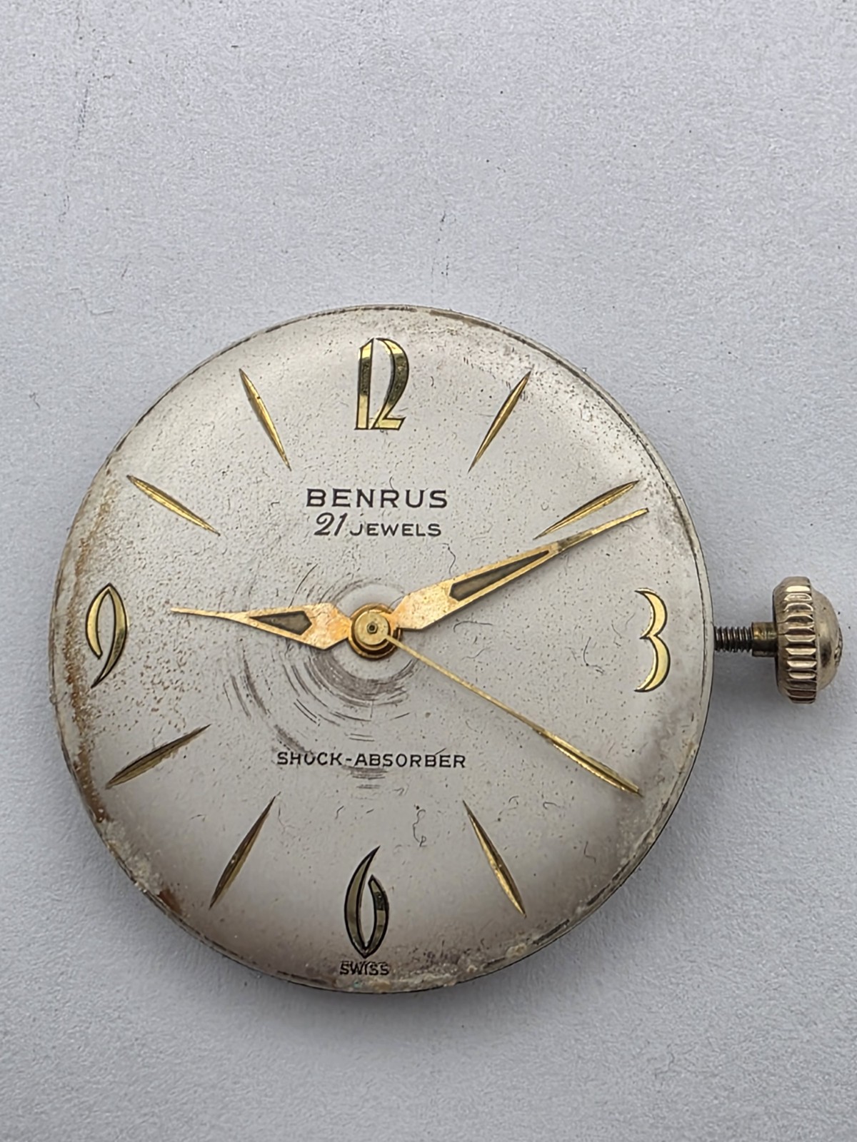 Benrus BH 251 21 Jewel Swiss Watch Movement – Good Balance Lot 247