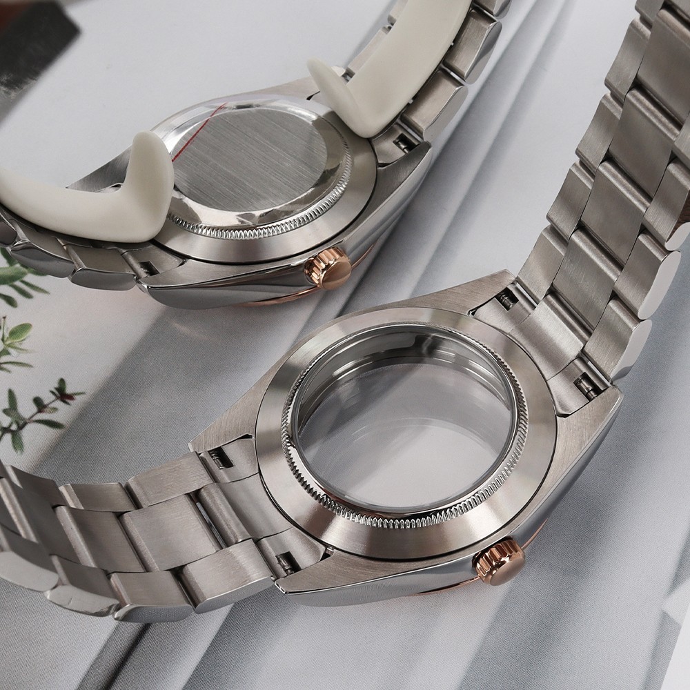 36mm/39mm Oyster Watch Case Silver Rose Gold Bevel Edge For SII NH35 Miyota 8215