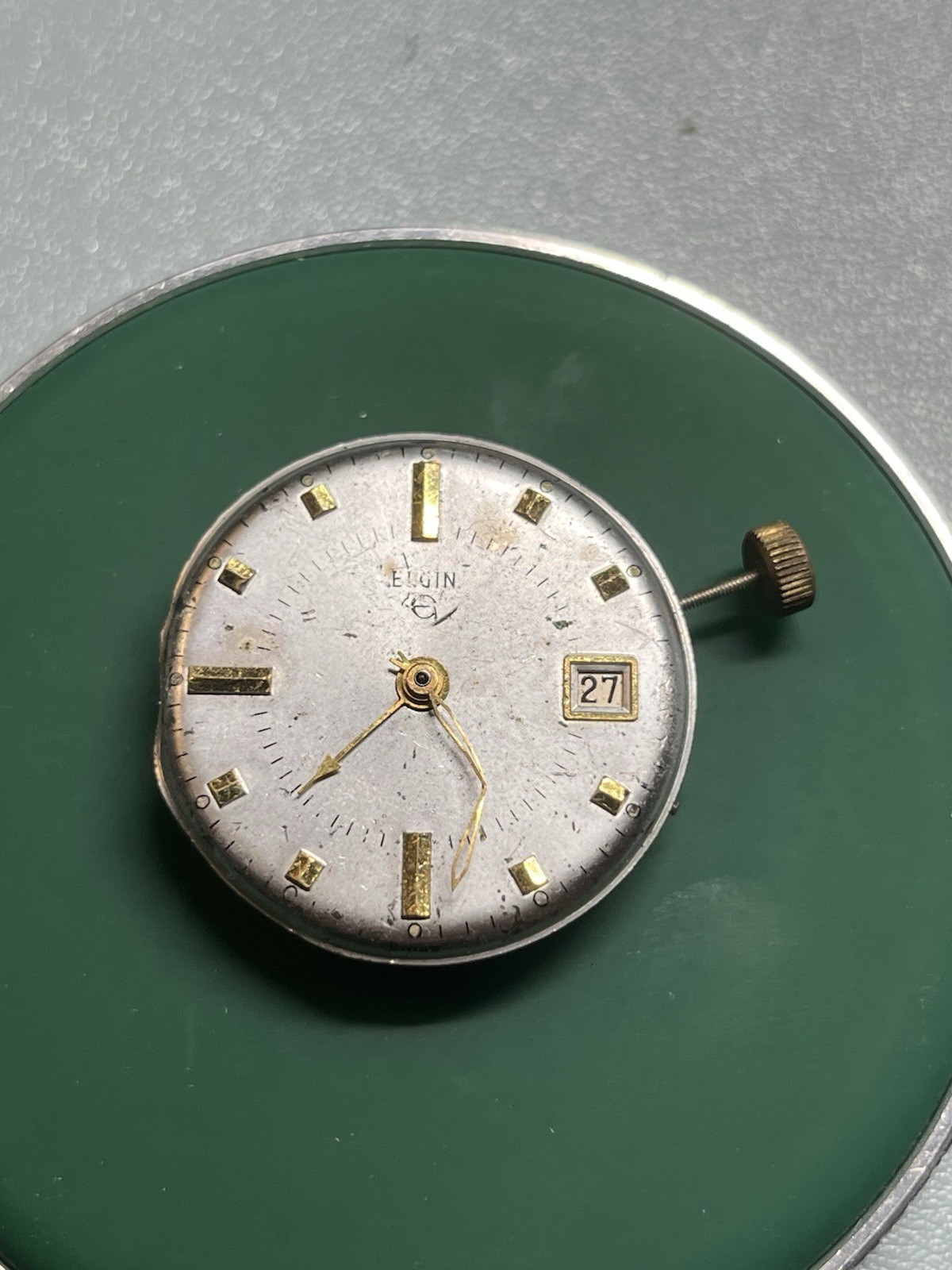 RUNNING Elgin Cal. 979 Manual Alarm Watch Movement 17j