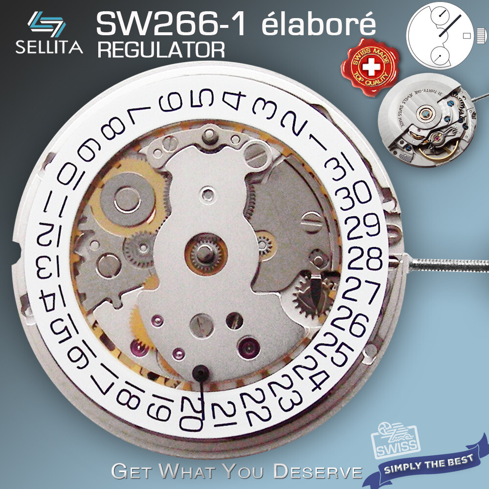 MOVEMENT AUTOMATIC SELLITA, SW266-1, ELABORE, REGULATOR, SWISS MADE