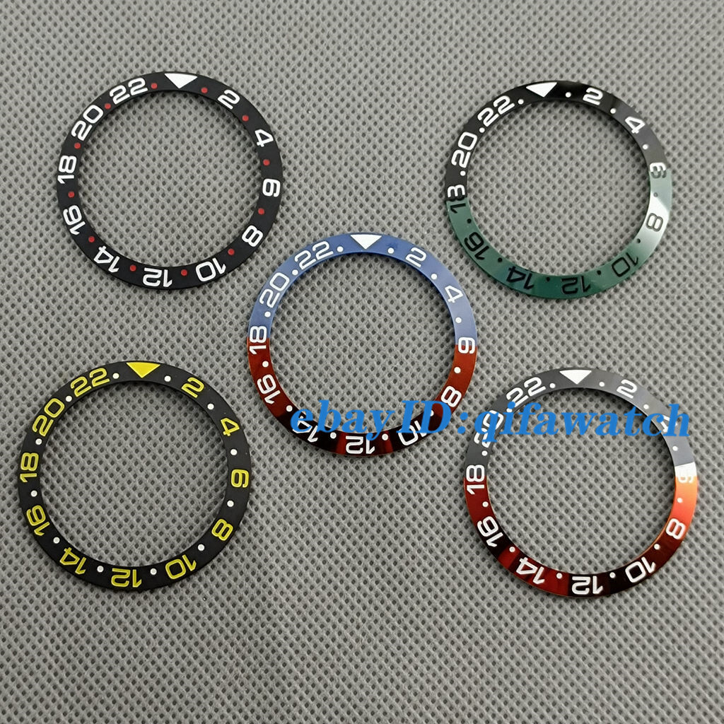 38mm black blue green ceramic watch bezel GMT insert for 40mm automatic watches