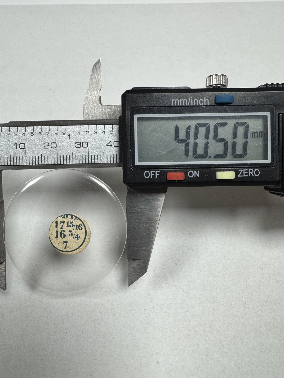 Vintage W.B.&C. Pocket Watch Mineral Crystal 40.50mm 17 15/16 16 3/4 7 Clear