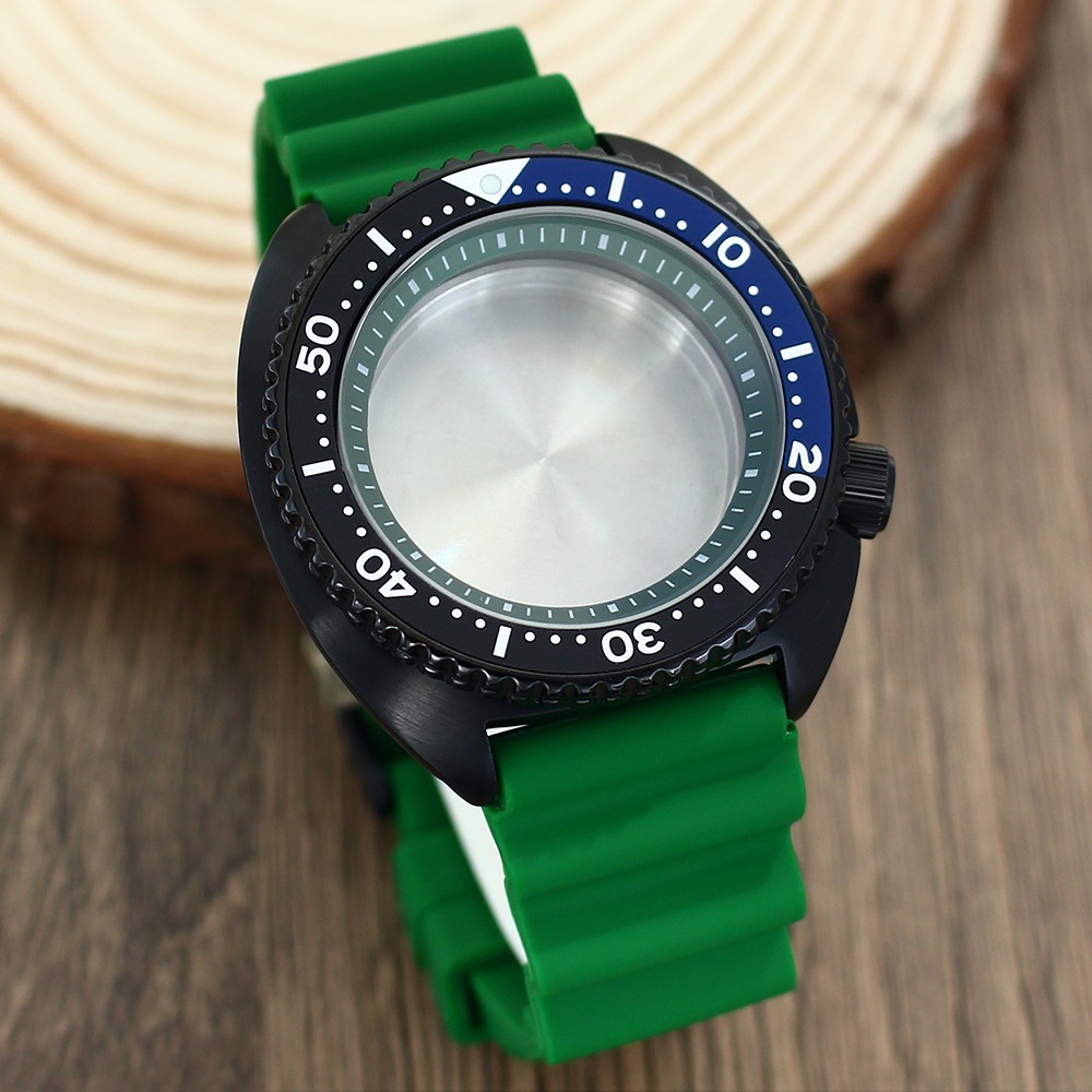 45mm Modify Turtle SKX009 Mod Watch Case Strap Sapphire 10ATM For Seiko NH35 36