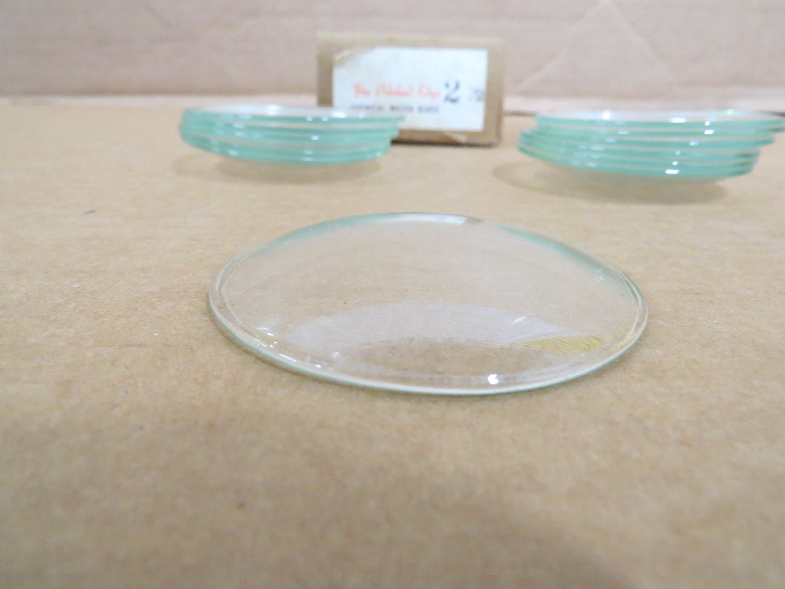 Box of 12 Vintage Fire Polished Chemical Watch Glasses 2-1/2″ NEW IOB