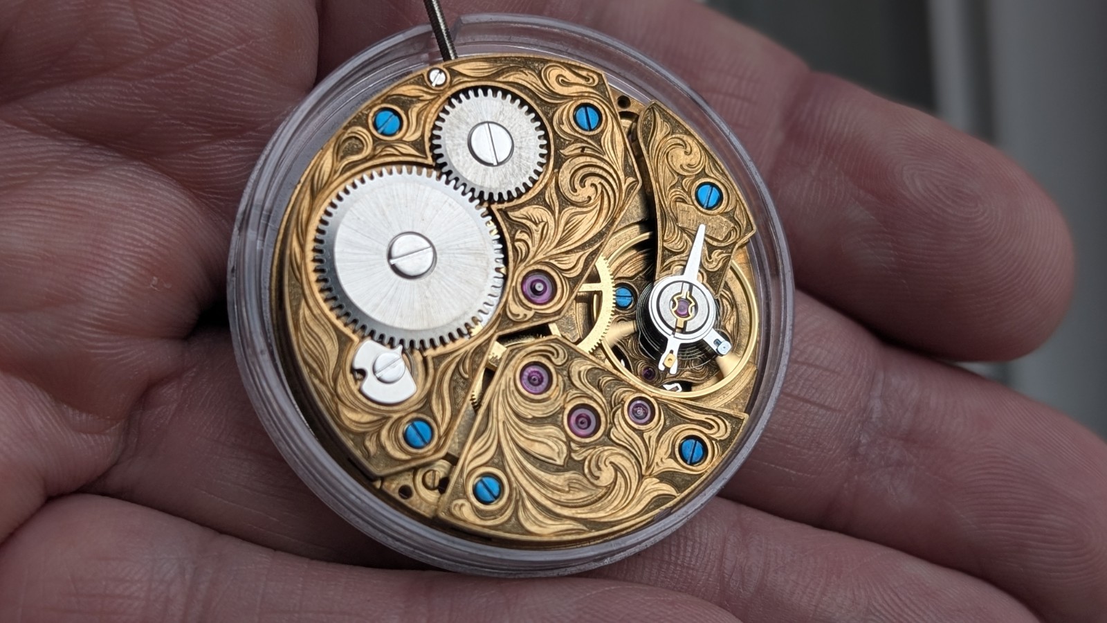 New ST3600 Mechanical Watch Movement – Hand-Engraved, Gold-Plated (6497)