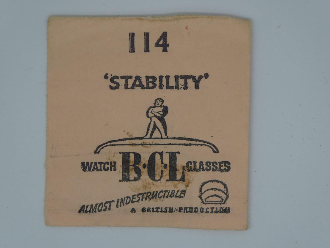 Vintage BCL,NOS 11.4mm Low Dome Acrylic Watch Crystal Glass-114