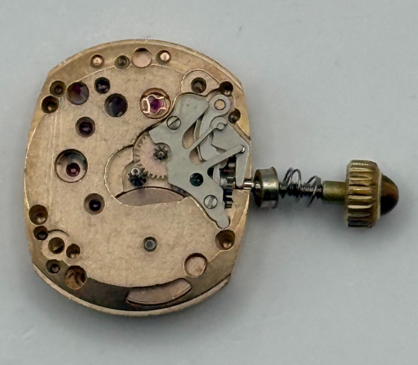 Omega 485 Watch Movement Cabochon Tiger’s Eye Crown Ladies Swiss Parts 15.5mm