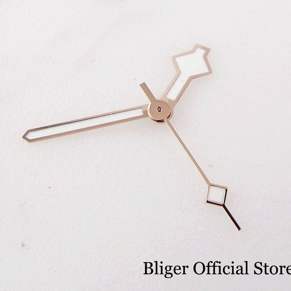 New Rose Gold Snow Flake Hand Green Luminous fit NH35A NH36A ETA2824 2836 PT5000