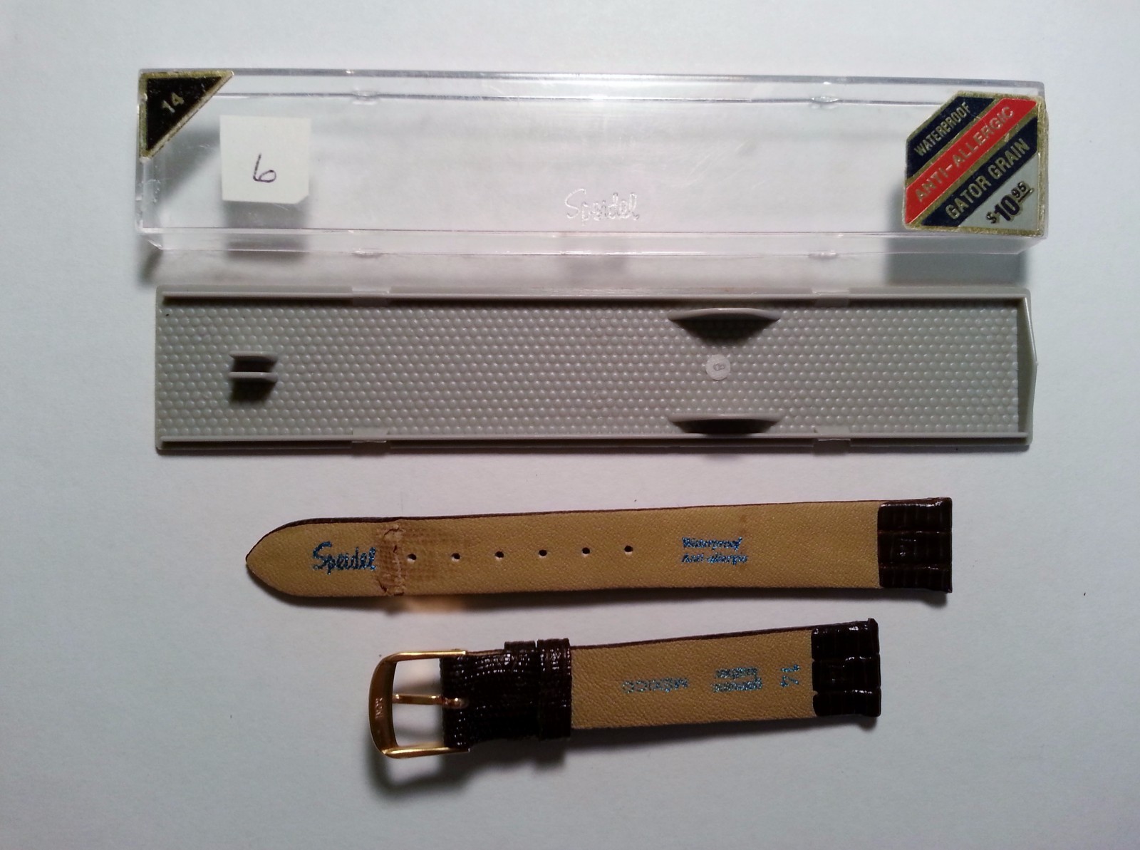 Speidel Leather Gator Style Watch Band Brown 14 mm Ladies New In Box Vintage