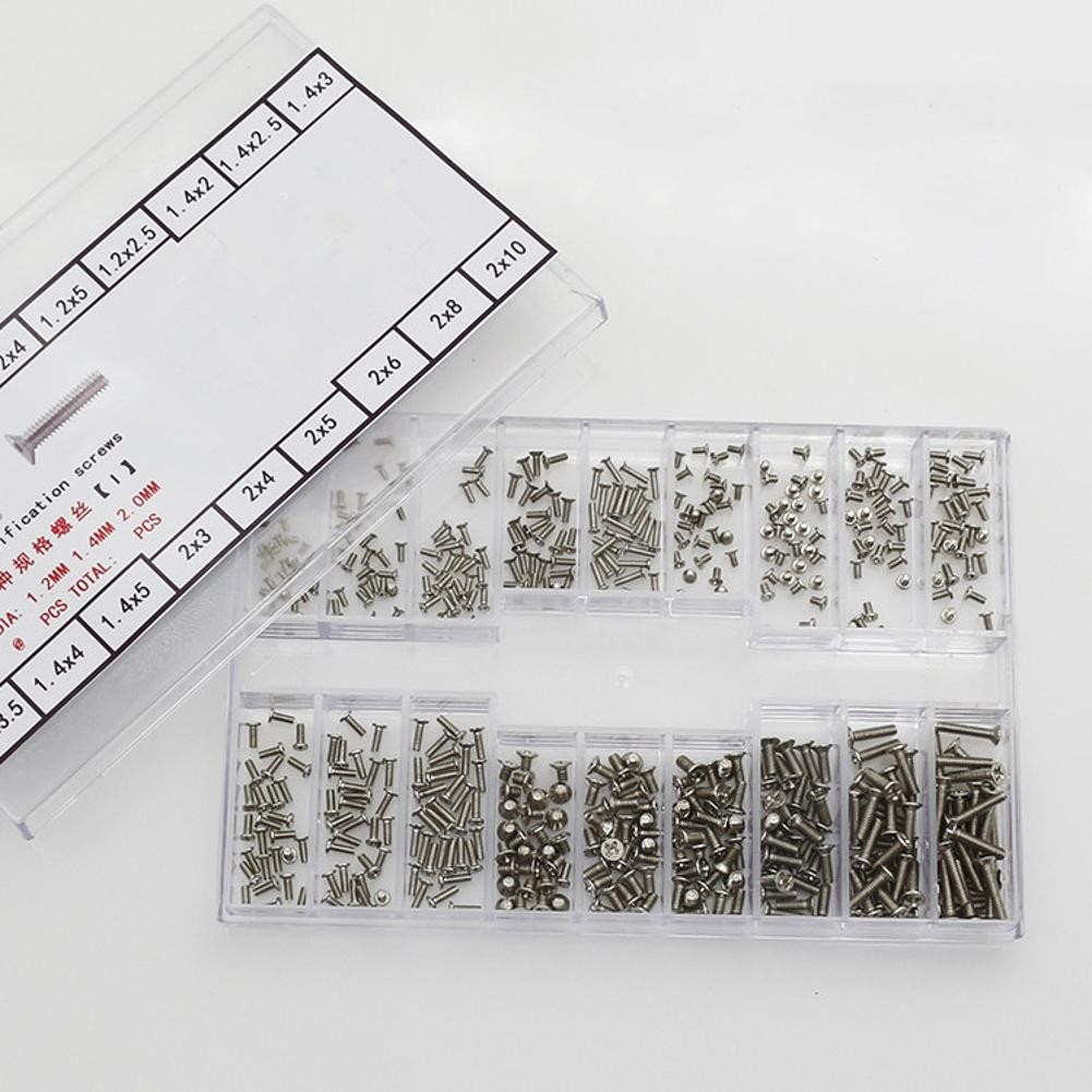 Stainless Steel Mini Watch Back Case Glasses Screw Assortment 1.2mm 1.4mm 2.0mm