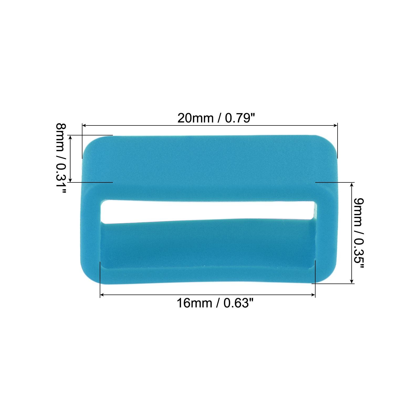 Watch Band Strap Loops Silicone for 16mm Width Watch Band, Turquoise Blue 4 Pcs