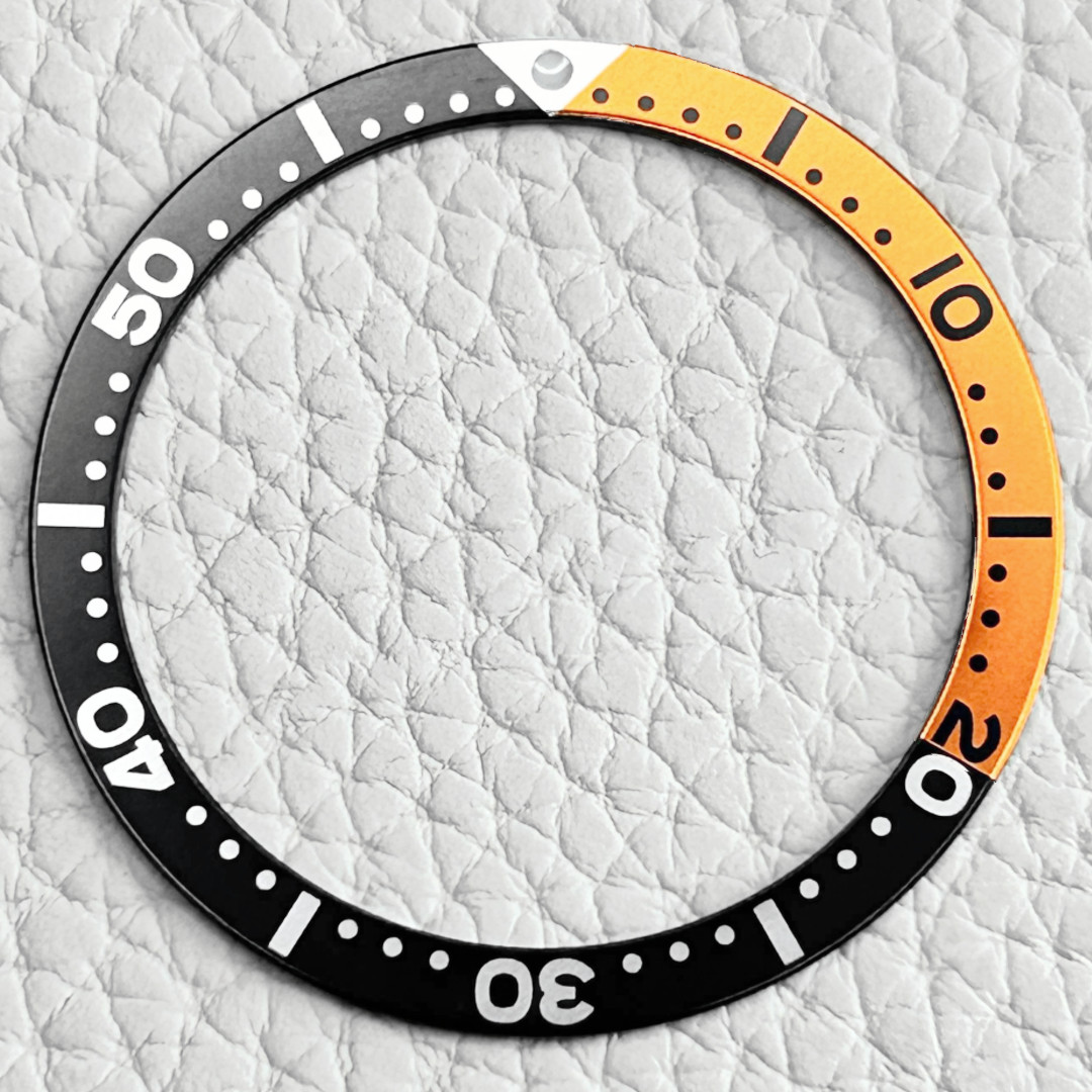 Luminous Pip Orange & Black Aluminum Bezel Insert – Mod Diver Watch, US Ship