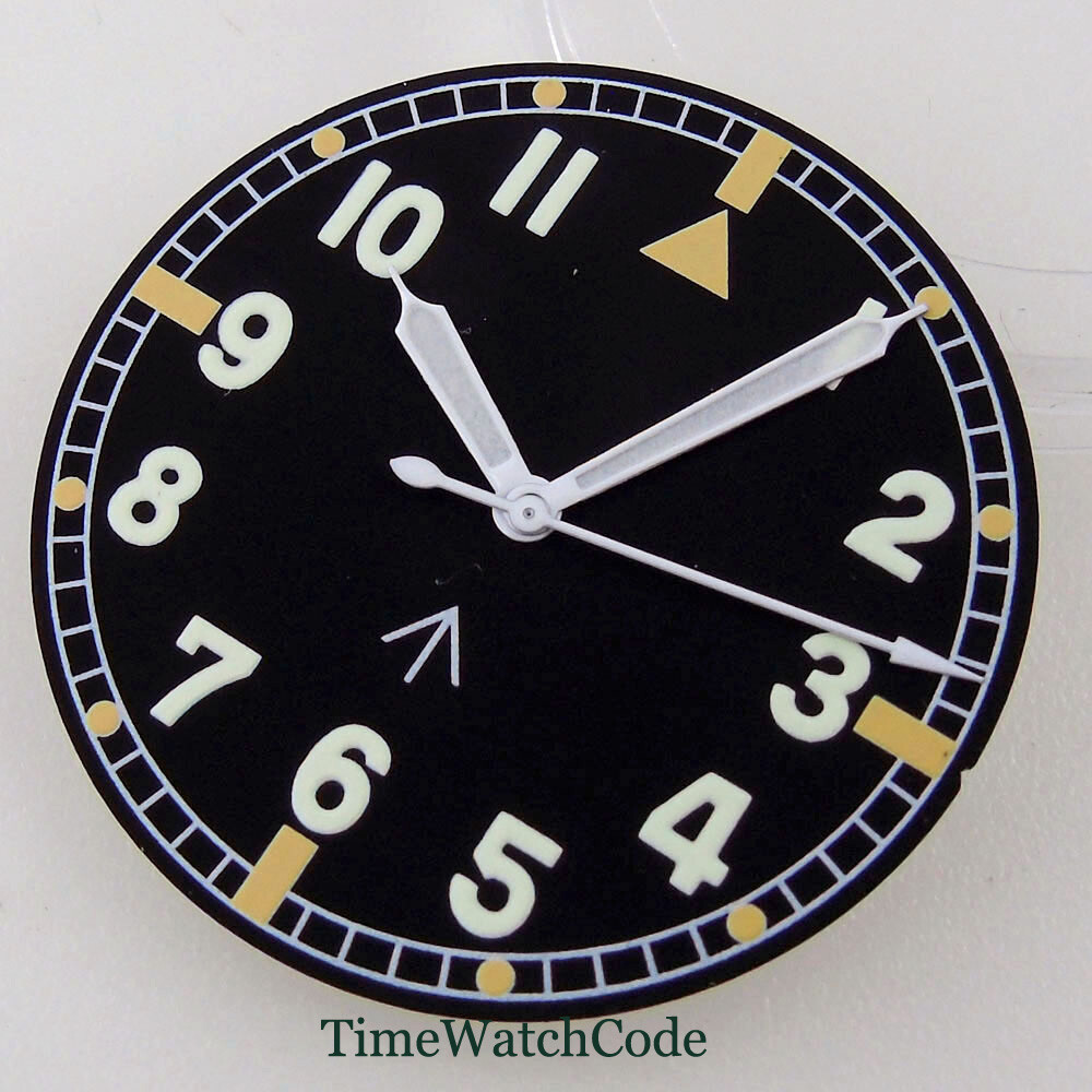 33.6mm Black Watch Dial Faces Hands For NH35 ETA 2824 PT5000 Miyota8215 DG2813