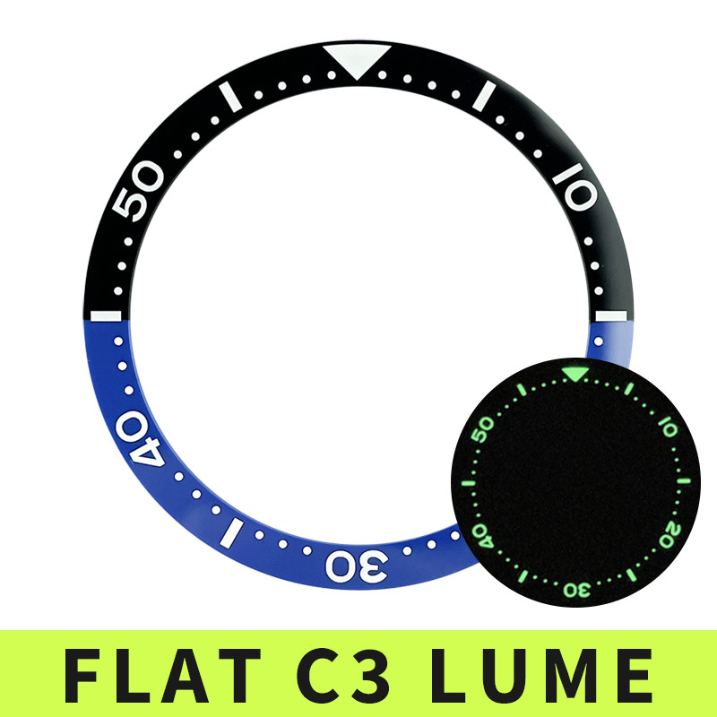 BGW9 C3 Lume Blue Flat 38mm Ceramic Bezel Insert for SKX007 Mod – Brand New