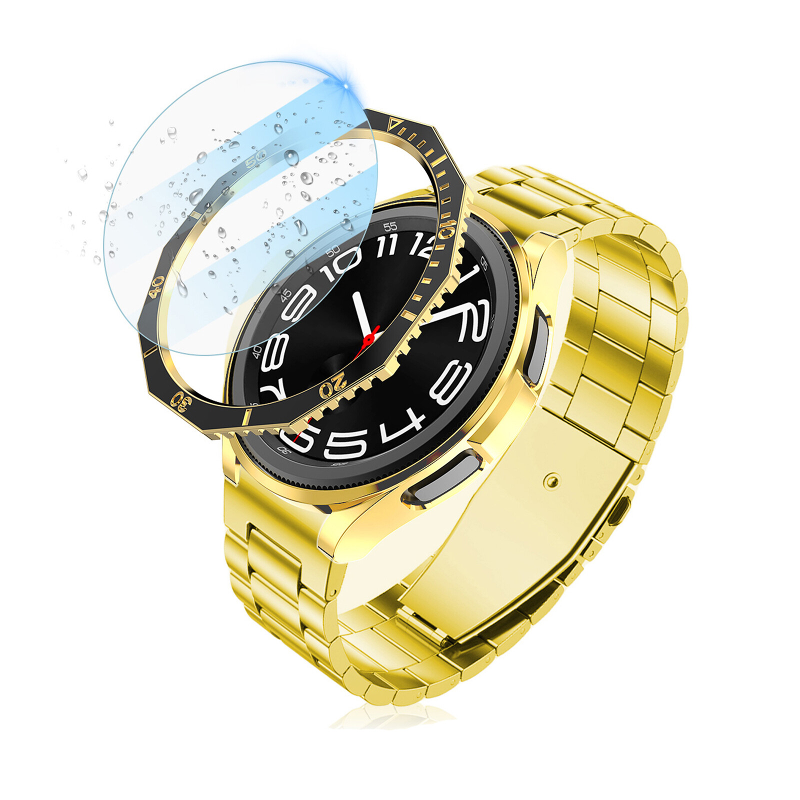 Protective Case with Tempered Film for Samsung Galaxy Watch6 Classic R950/R960