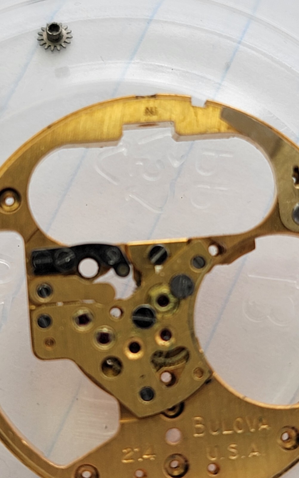 Bulova Accutron 214 Part #709 Movement Pillar Plate USA N1 1971 (‘BB’)