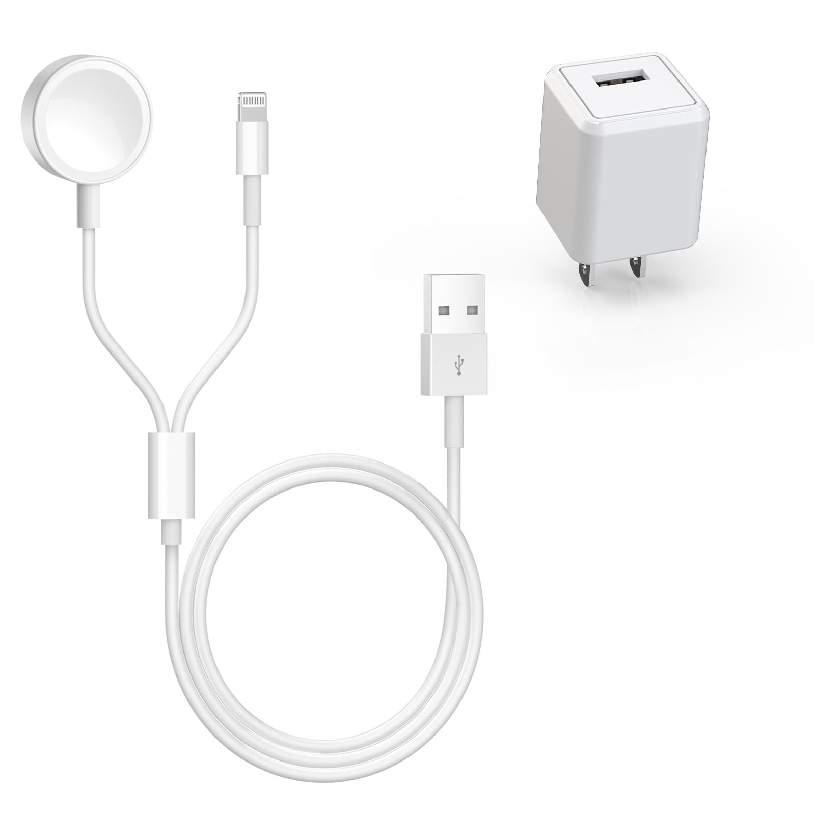 [Apple Certified] 2 in 1 iPhone and Charger 6.6 FT Magnetic iWatch Charging C…