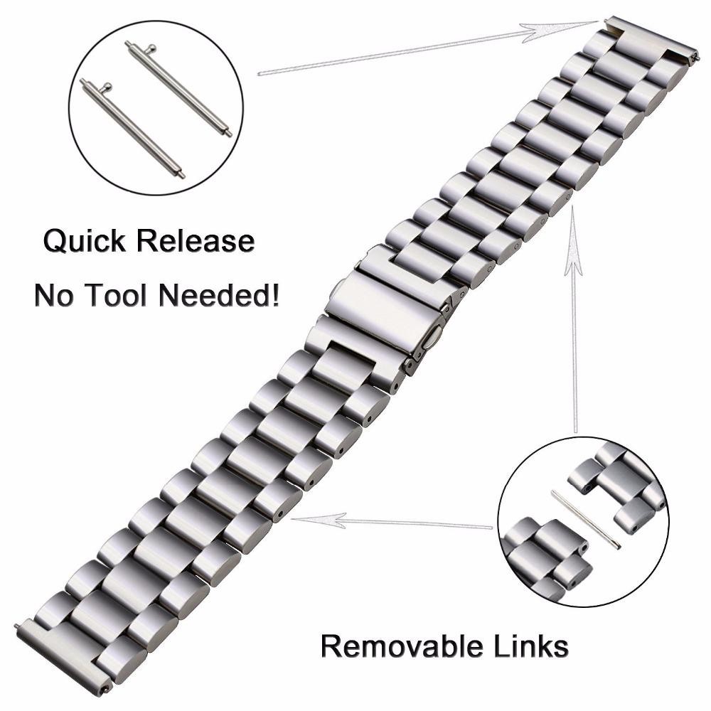 22mm Stainless Steel Strap for Omega X Swatch Moonswatch Metal Wrist Watch Band