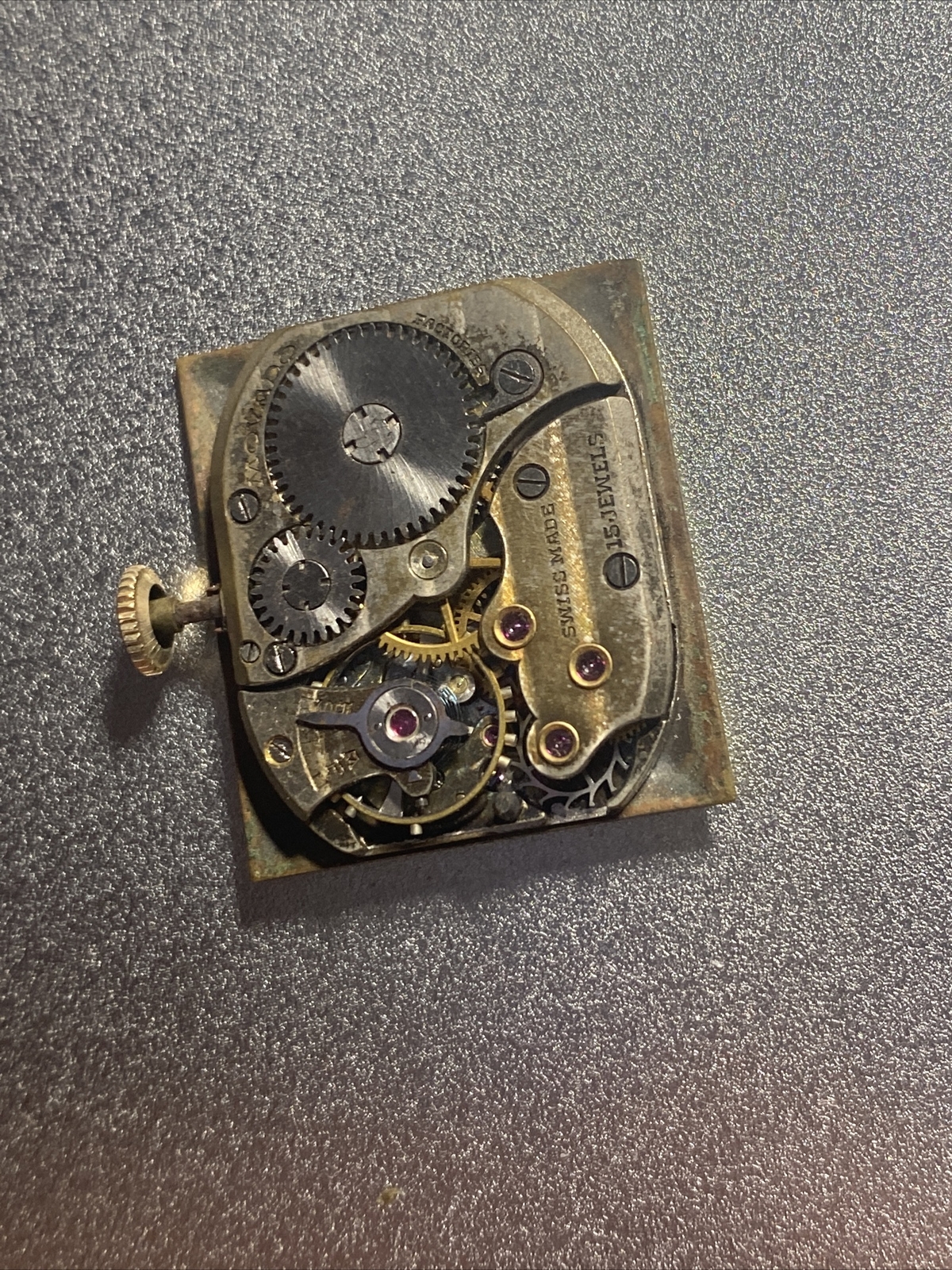 Vintage Movado 15 Jewel Watch Movement With Dial & Hand Set With Sub Seconds
