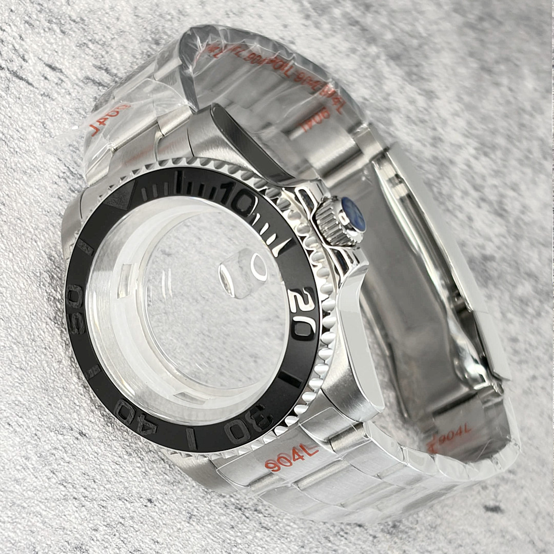 20ATM Diver 40mm Matte Black Ceramic Bezel Watch Case Mod Fit ETA 2824 PT5000