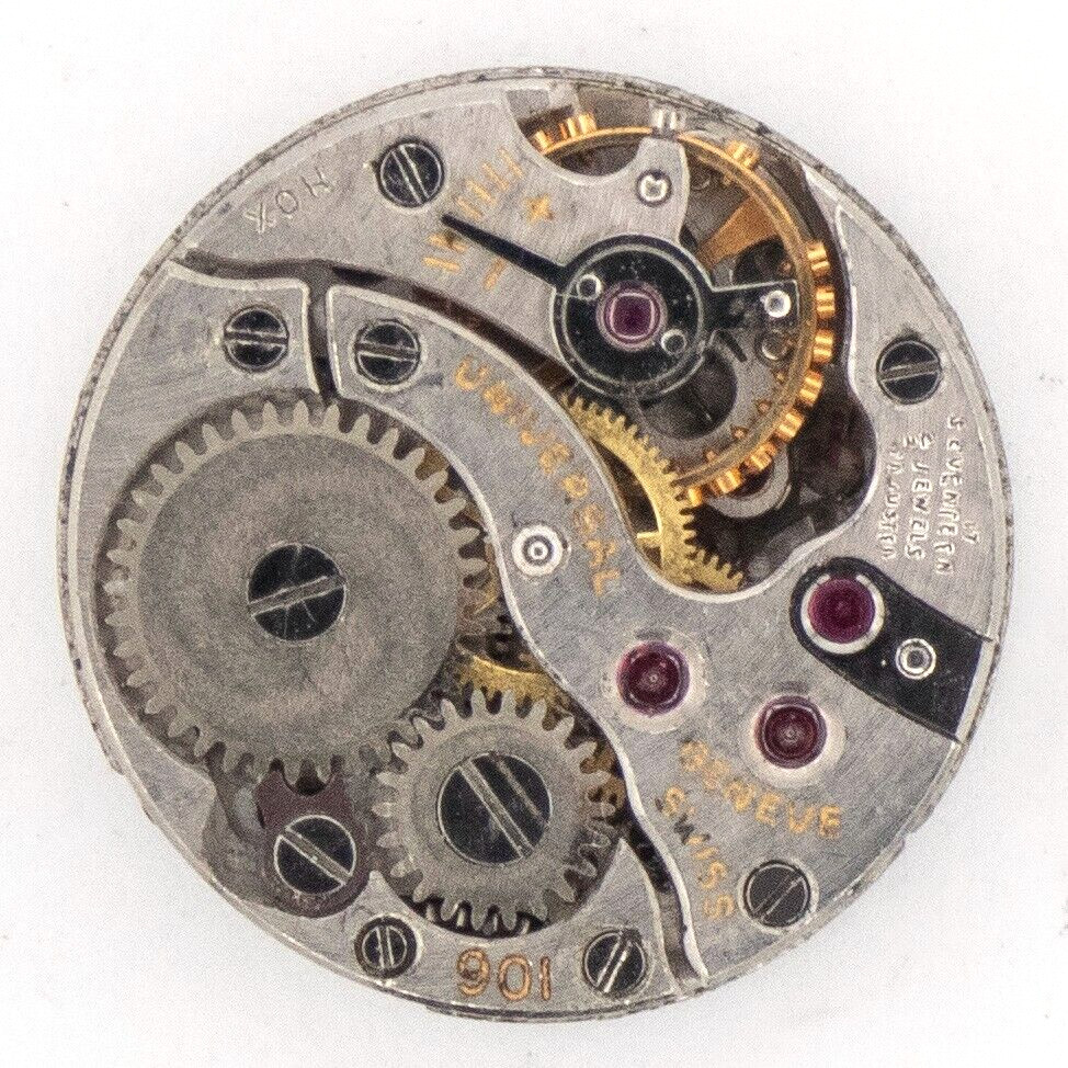 Vintage Universal Geneve Caliber 106 17-Jewel Wristwatch Movement, Good Balance