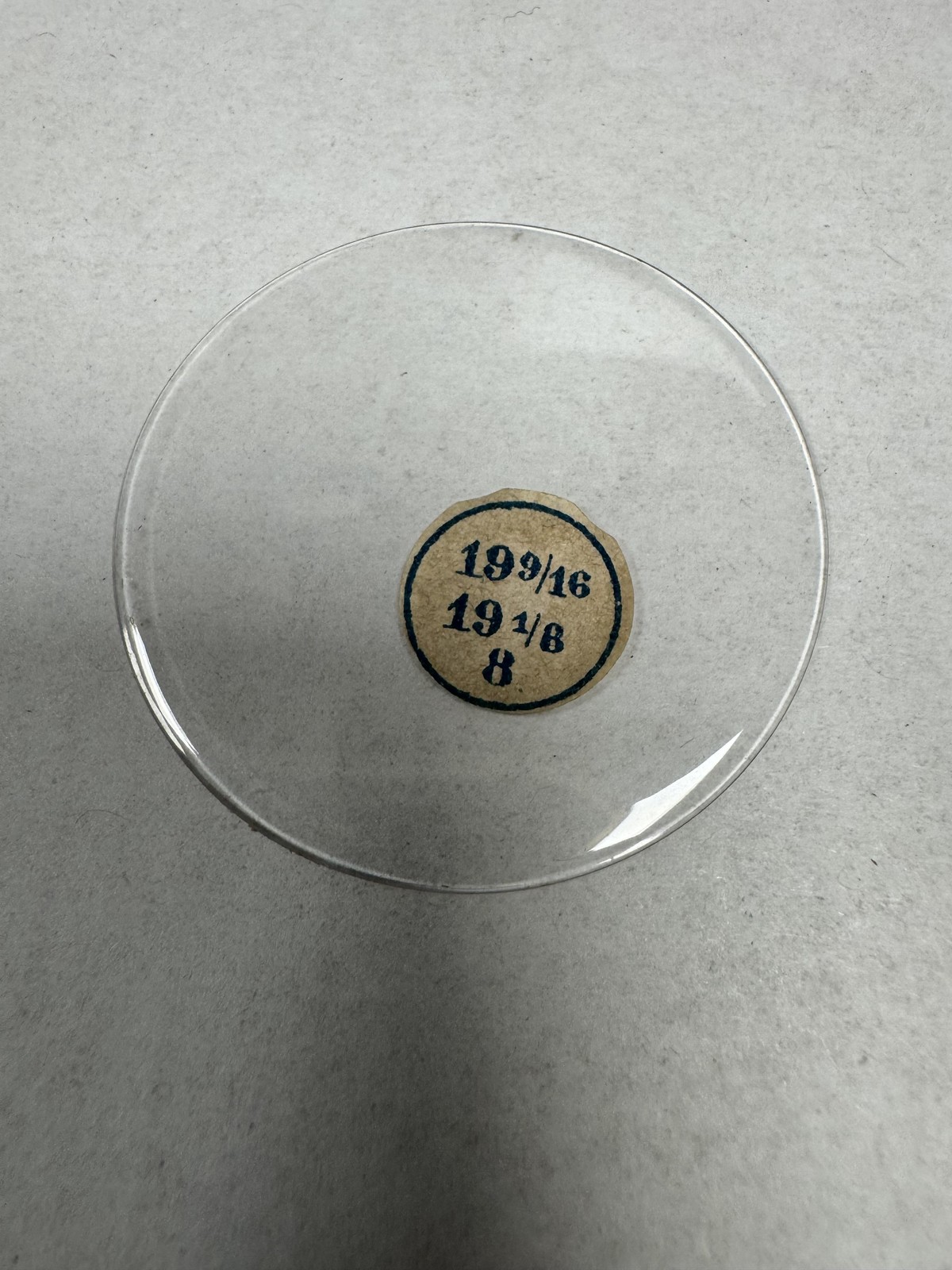 Vintage Unmarked Pocket Watch Acrylic Crystal Domed 43.92mm 19 9/16 19 4/8 Clear