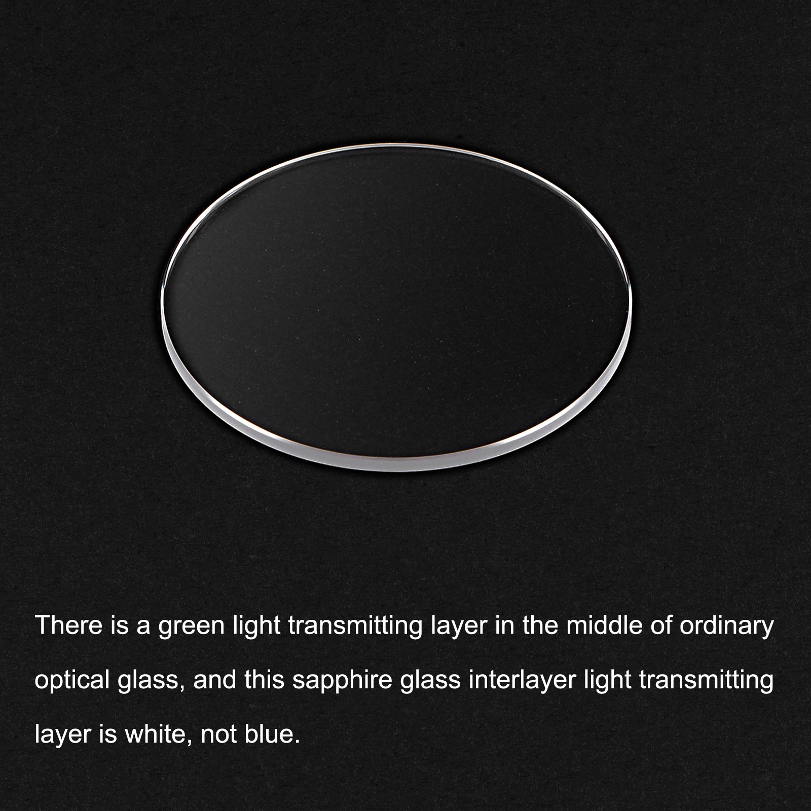 36mm Dia. Watch Glass Sapphire Crystal Lens Round Flat 1.1mm Thickness Clear