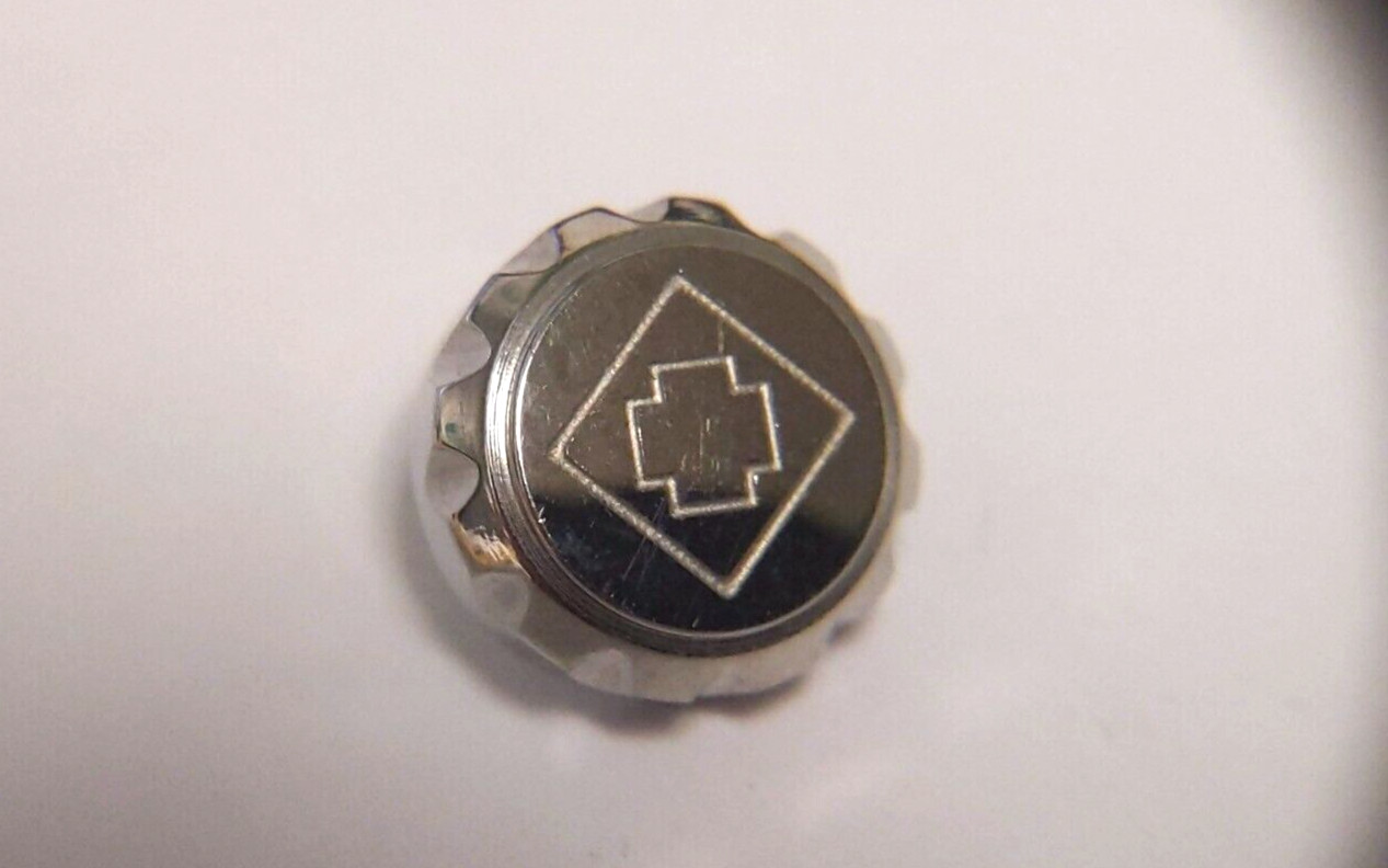 WHITE/Silver 11mm Invicta CROWN ETCHED CROSS LOGO signed for watch repair