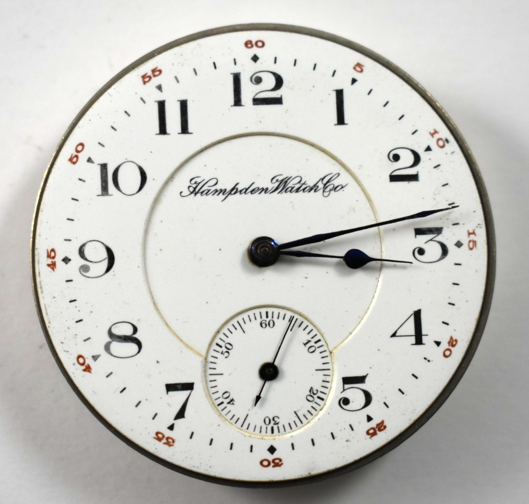 Vintage Hampden Grade Wm.McKinley 16s 17J OF Pocket Watch Movement lot.wc