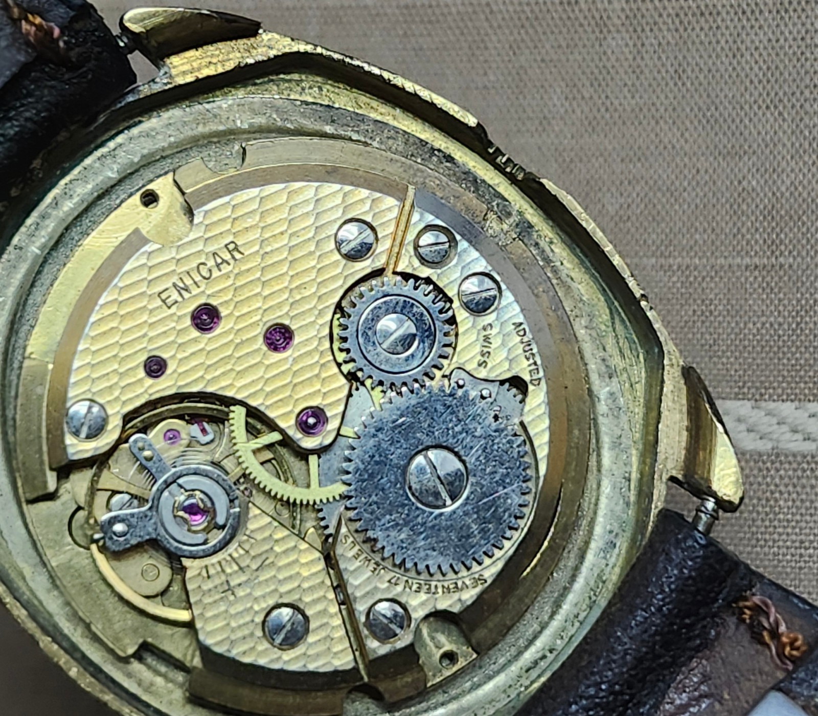 Enicar Swiss Watch 112-02-01 Cal. AR 1120 Repair/Parts No Crown