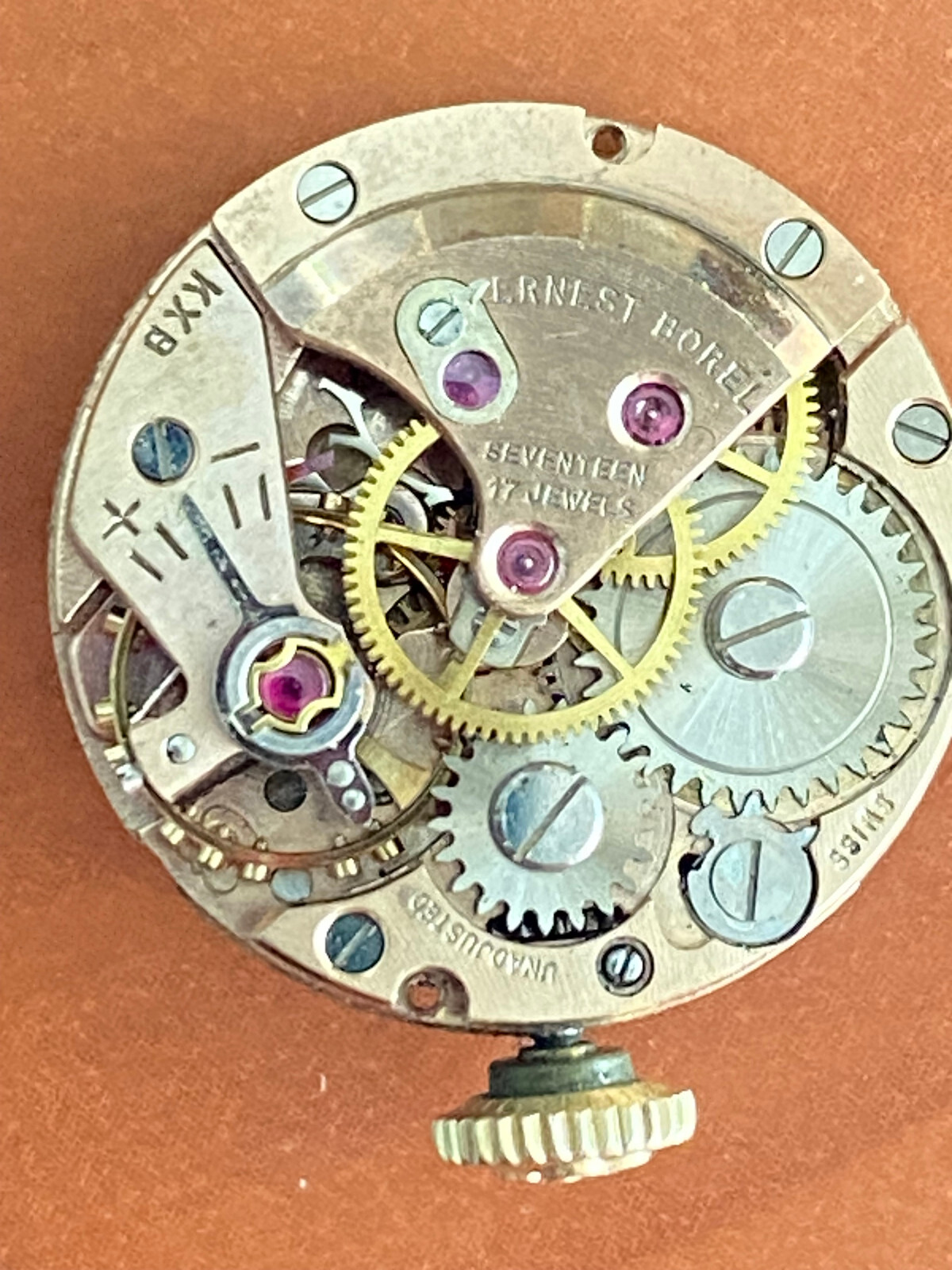 VINTAGE ERNEST BOREL WRIST WATCH MOVEMENT, CAL. ETA 1170, KEEPING TIME17 JEWEL