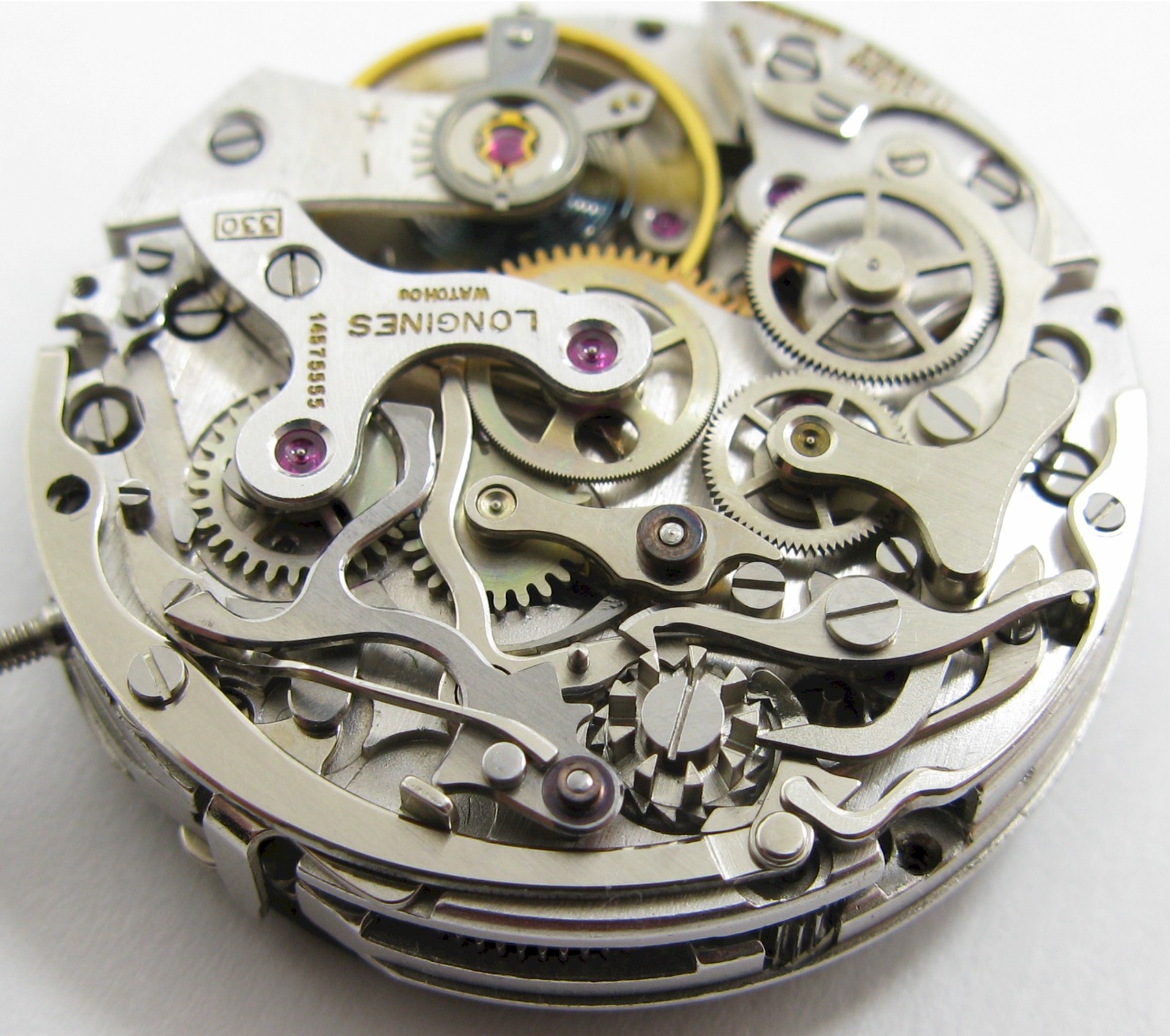 Longines 330 Valjoux 72 chronograph Watch Movement + Dial 17 jewels for project