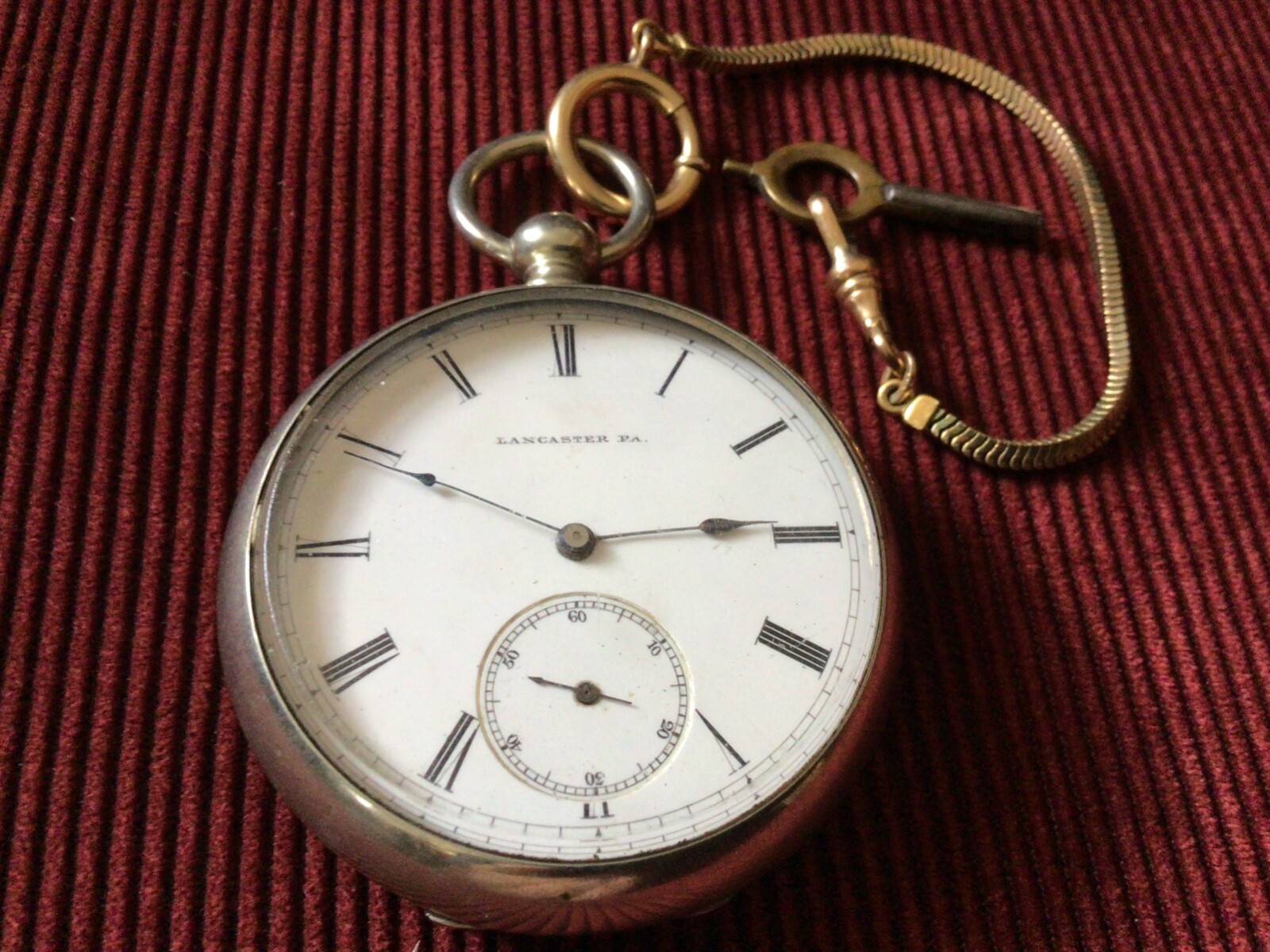 Lancaster Watch Co. “West End” KW. KS. Model 1 10J. 18S. 1881 Gilt Movement, 