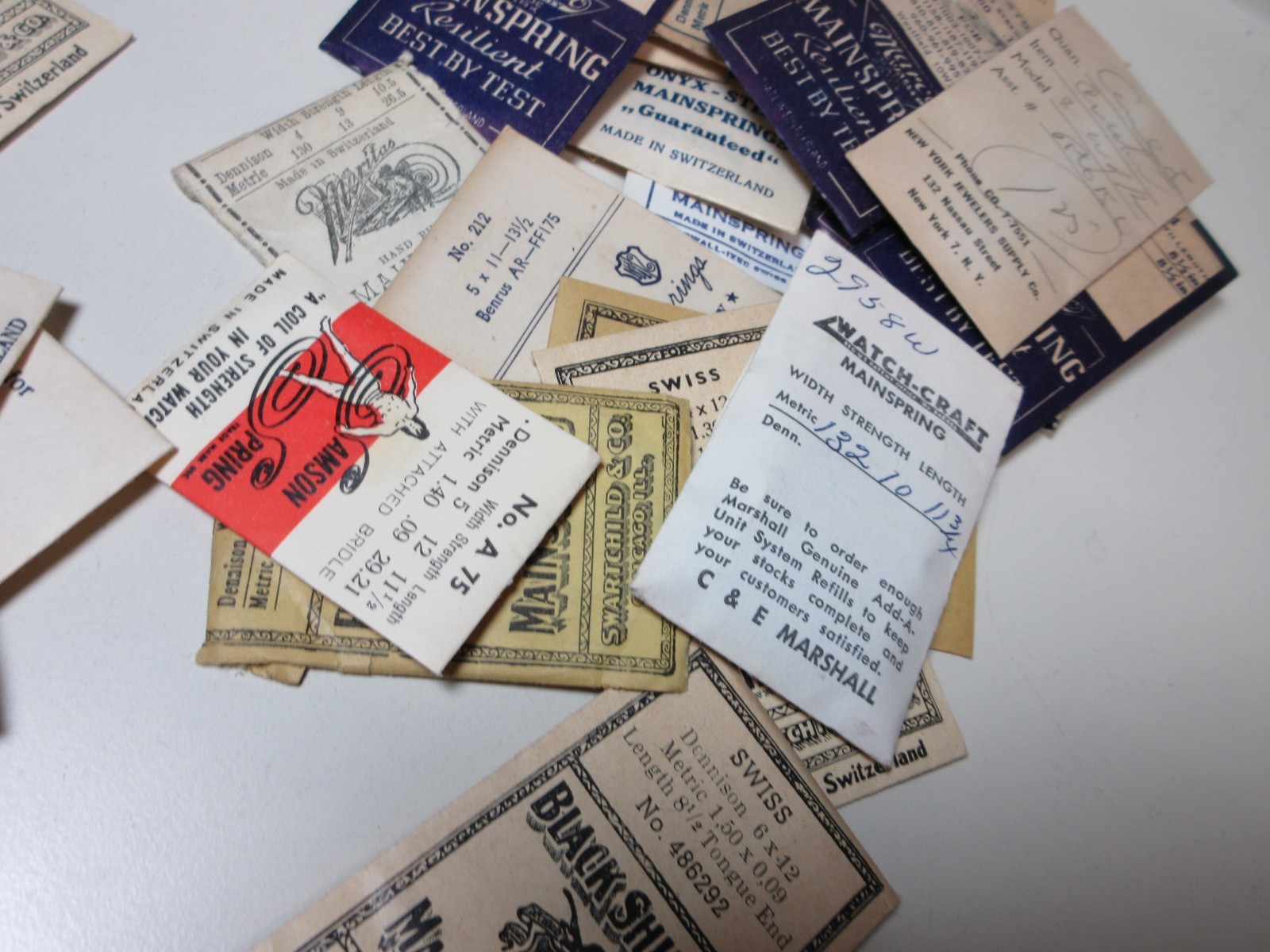 VINTAGE LOT OF 75 WATCH MAIN SPRINGS WATCHMAKER REPLACEMENT PARTS # 1