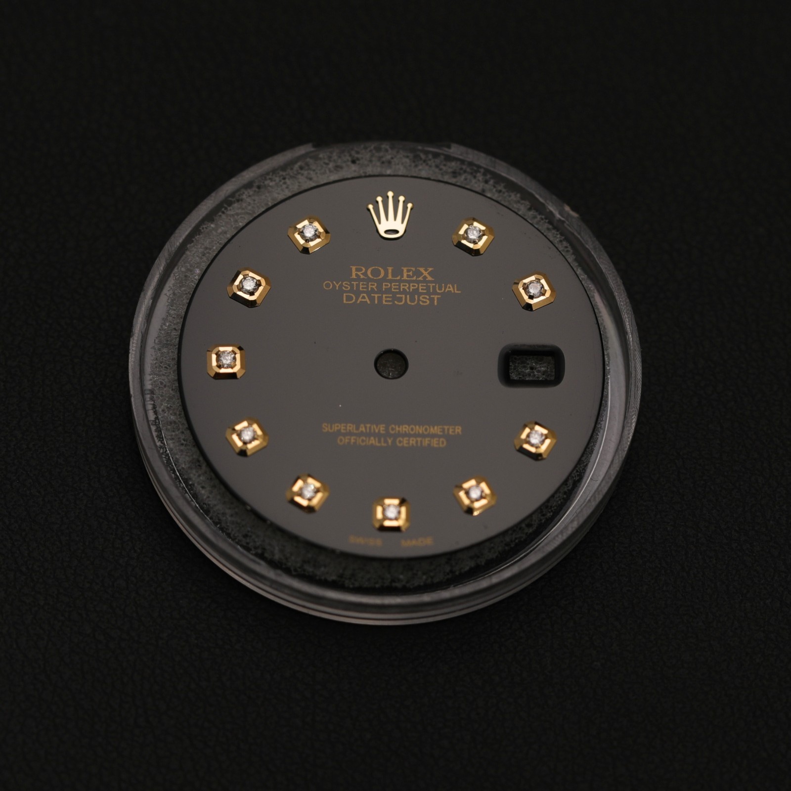 Rolex 36mm Custom Black Diamond Dial for Datejust Watches