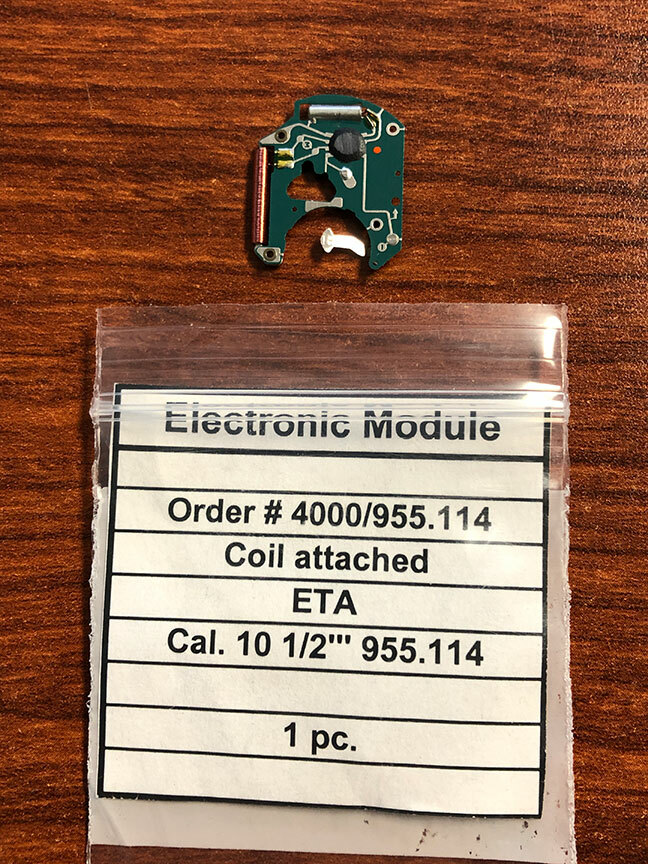 NOS ETA Caliber 955.114 Part Number 4000 Electronic Module – Coil Attached