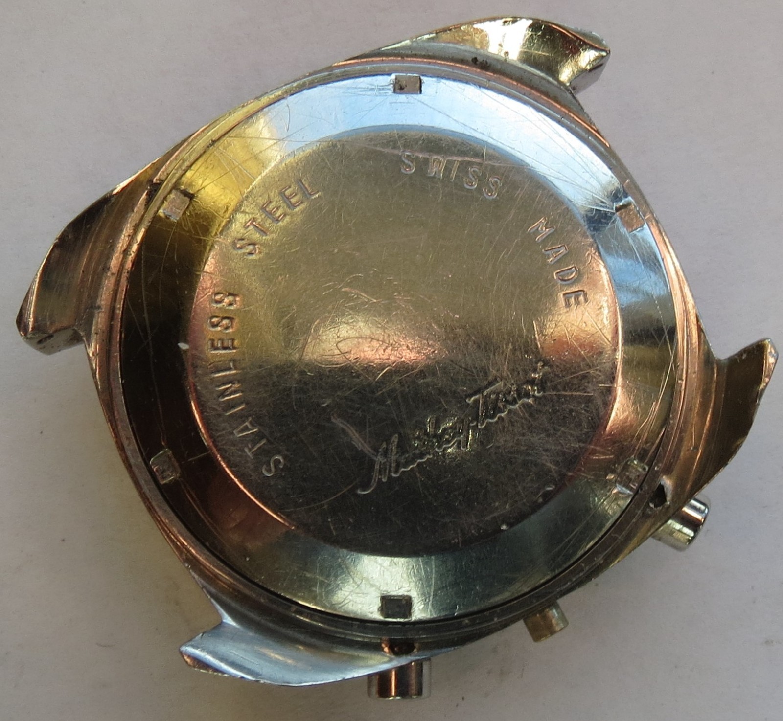 Mathey Tissot chronograph mens wristwatch steel case dial & pushers 37 mm.