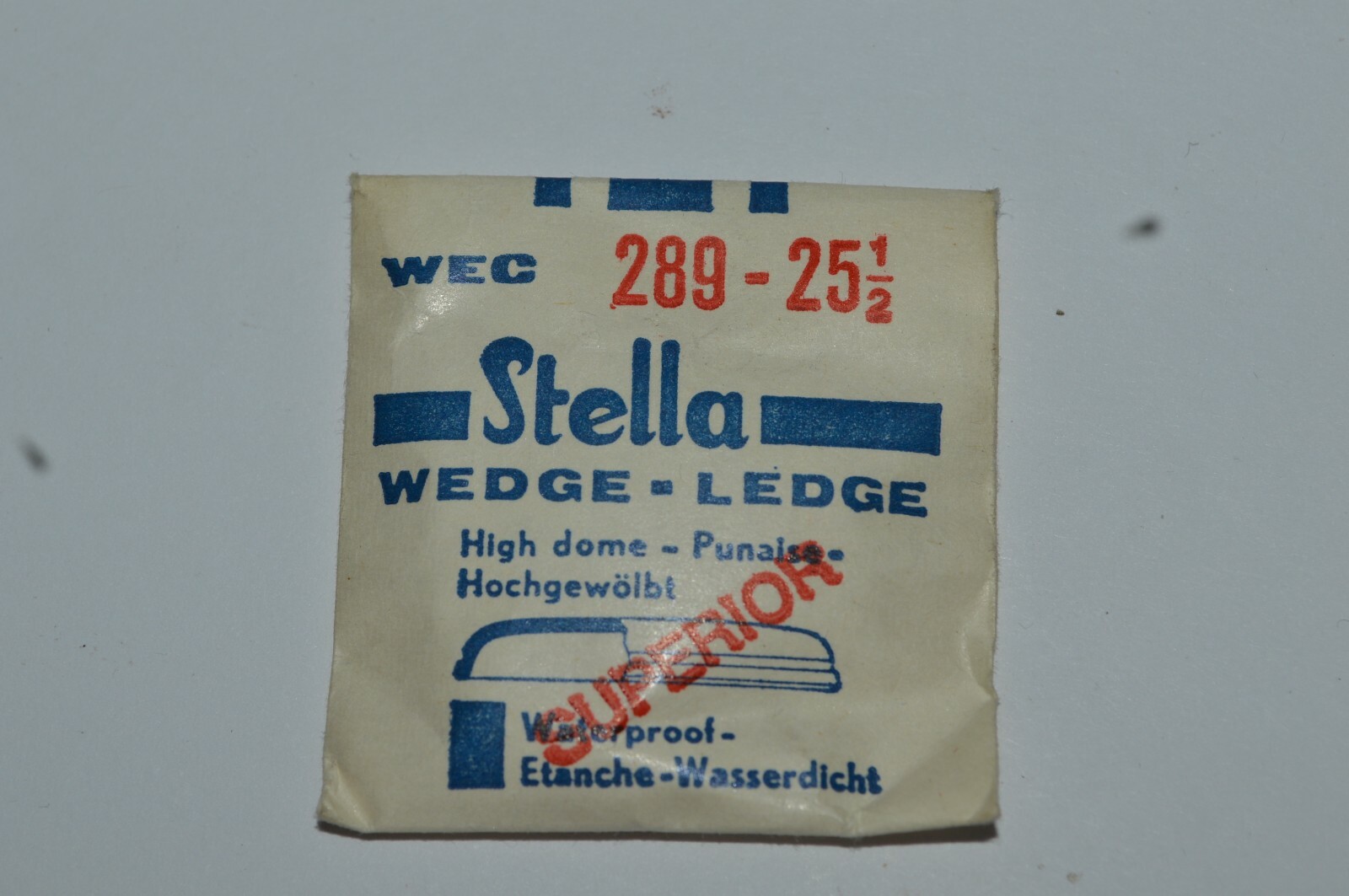 Vintage STELLA WEC Superior High Dome Wedge-Ledge Crystal 289-25 1/2 Replacement